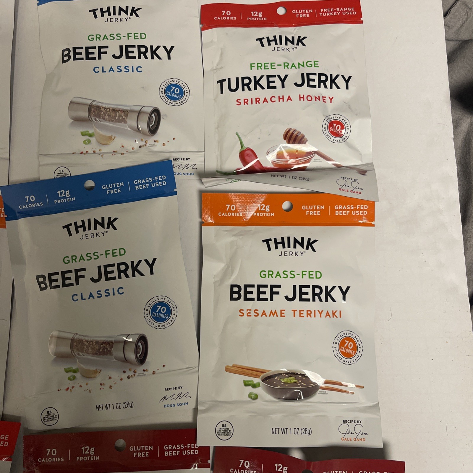 THINK (9 PACK) Gluten Free Grass Fed Classic Flavor Beef Jerky 1 Oz Exp 2026