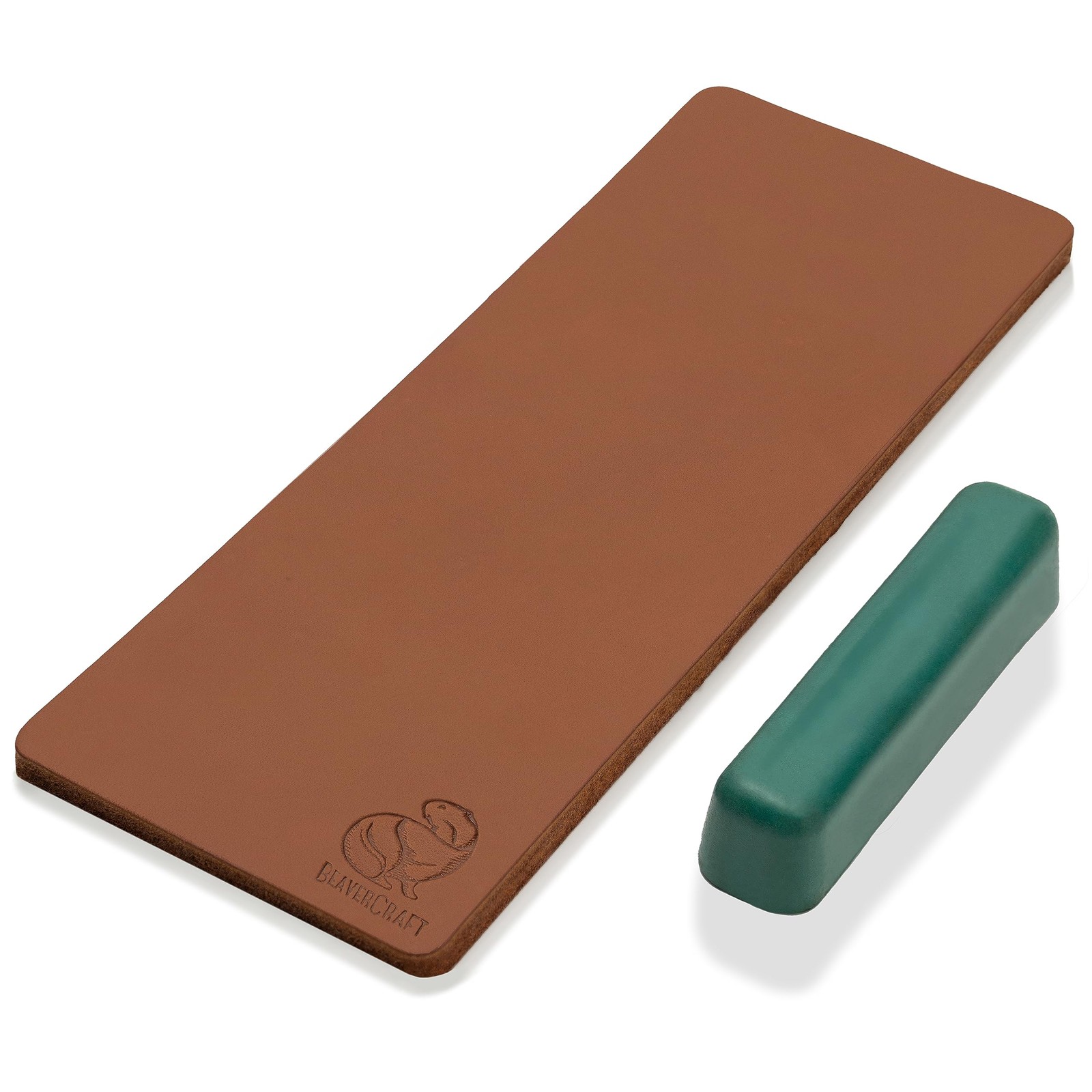 BeaverCraft Stropping Coramella in pelle per affilare i coltelli, Brown