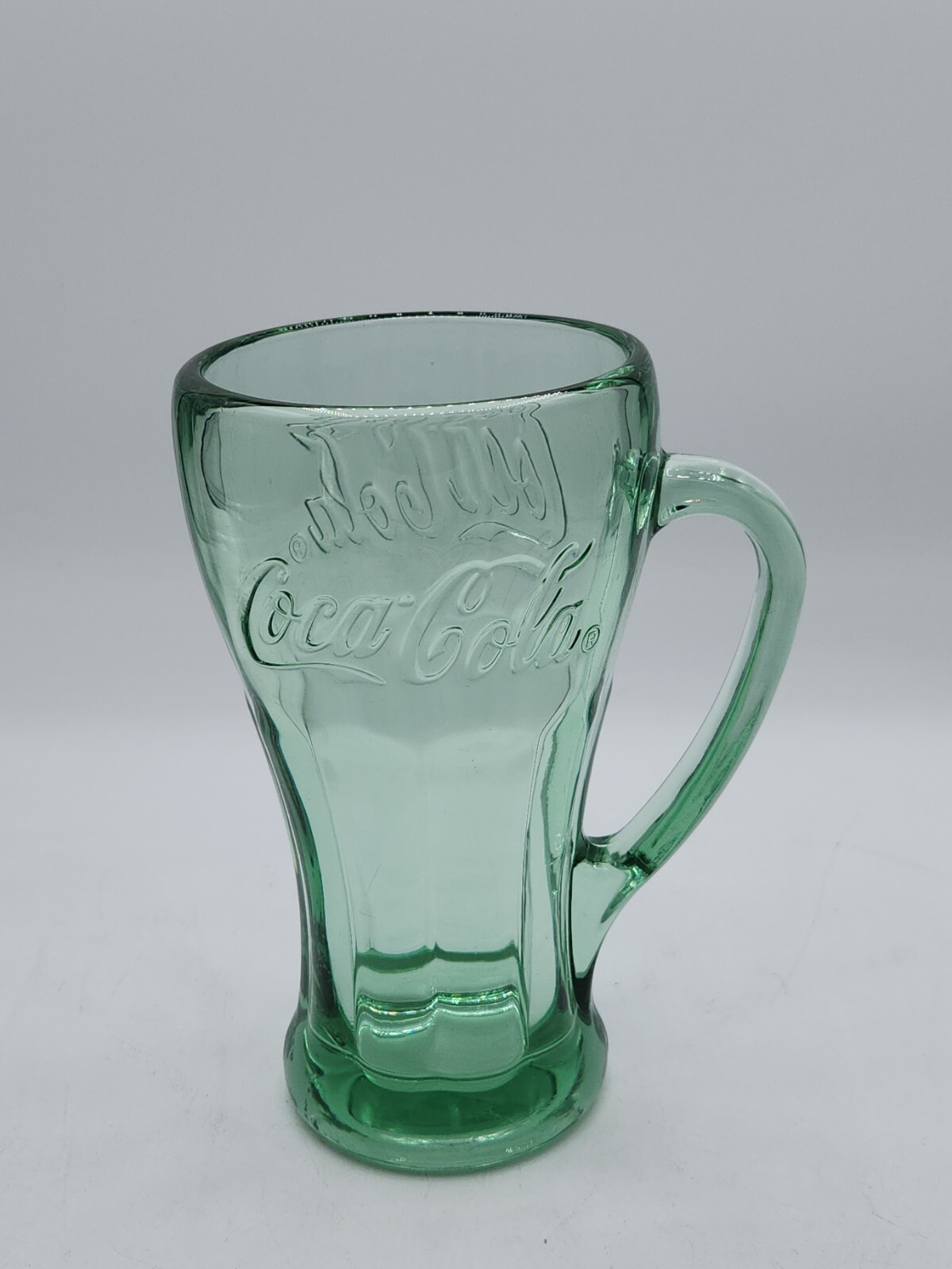 Libbey Green Glass Coca-Cola Mug, Thick Glass, Excellent Condition