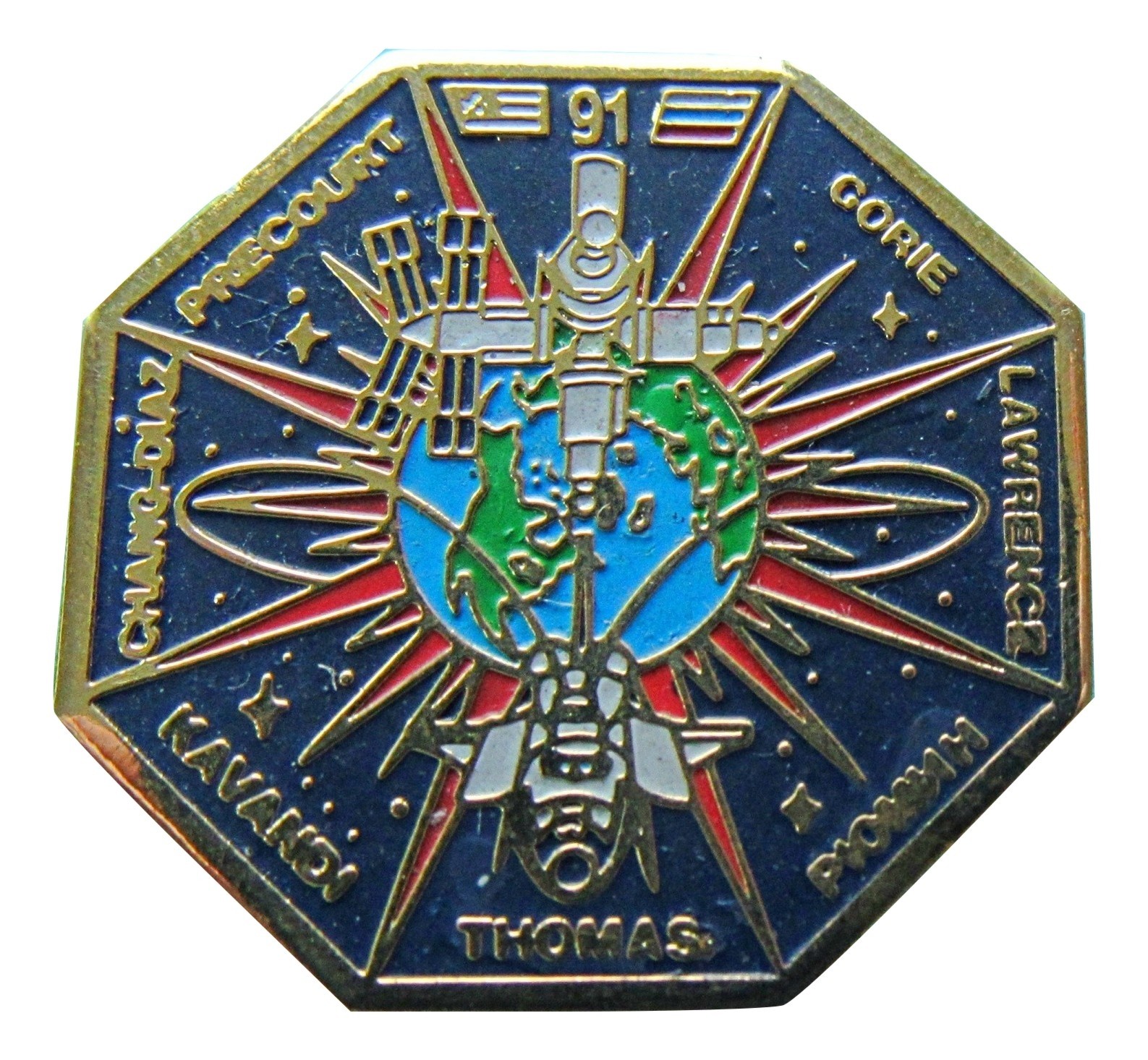 PIN enamel vtg NASA Space Shuttle STS-91 - DISCOVERY Precourt Lawrence Thomas
