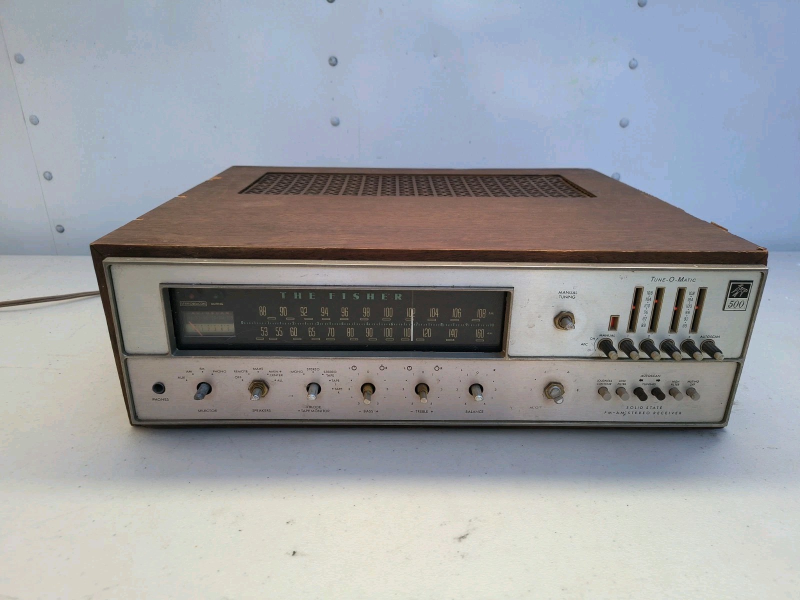 THE FISHER 500-TX Wood Cabinet Solid State FM-AM Stereo Receiver PARTS/REPAIR