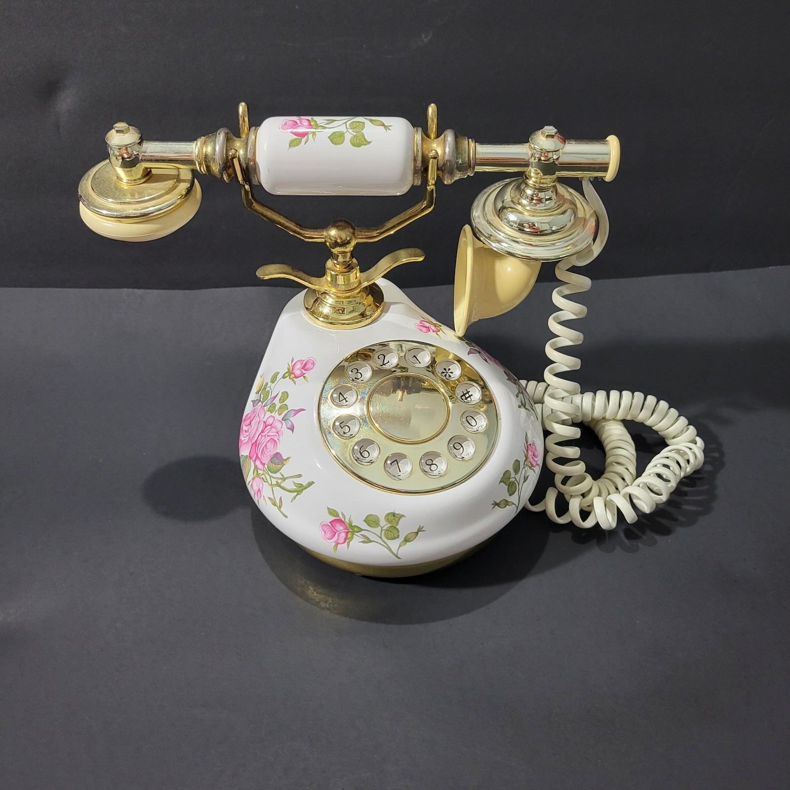 Polyconcept USA Inc French Style pink Floral Landline phone Vintage