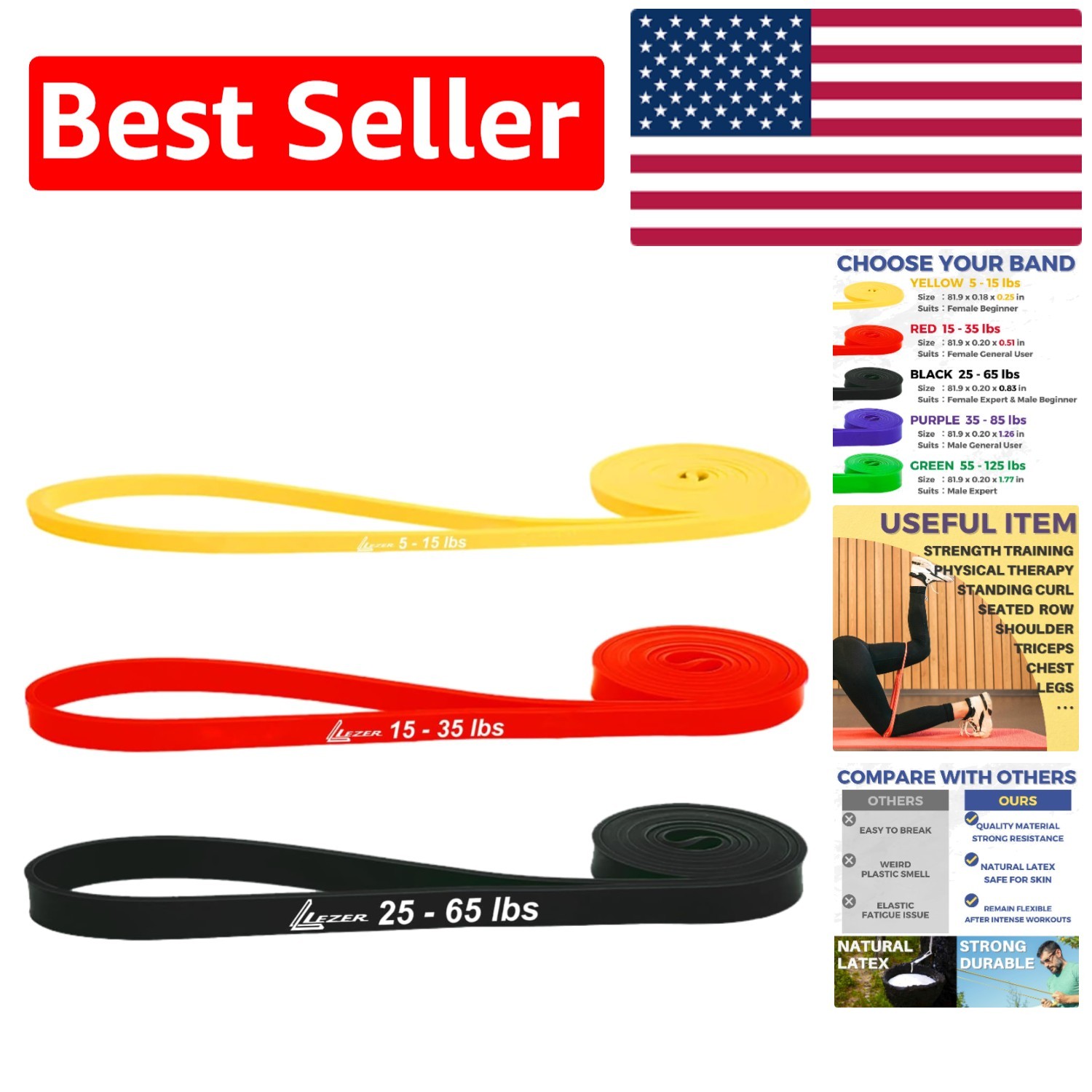 Versatile Resistance Bands for Strength Training and Recovery - Lightweight Set