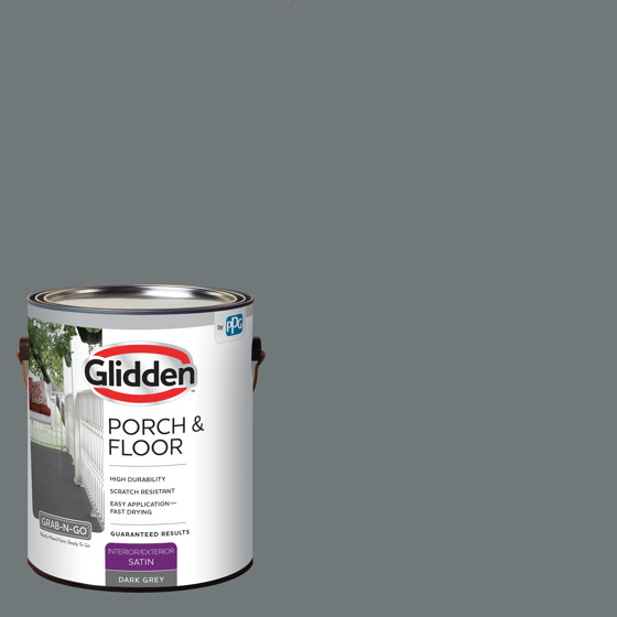 Glidden Porch & Floor Paint with Primer 1 Gal Dark Gray Satin Interior/Exterior