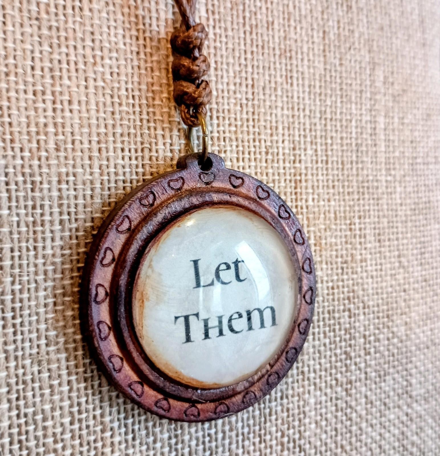 Let Them Fans If  Mel Robins Handcrafted Artisan Necklace Adjustable Brown Cord