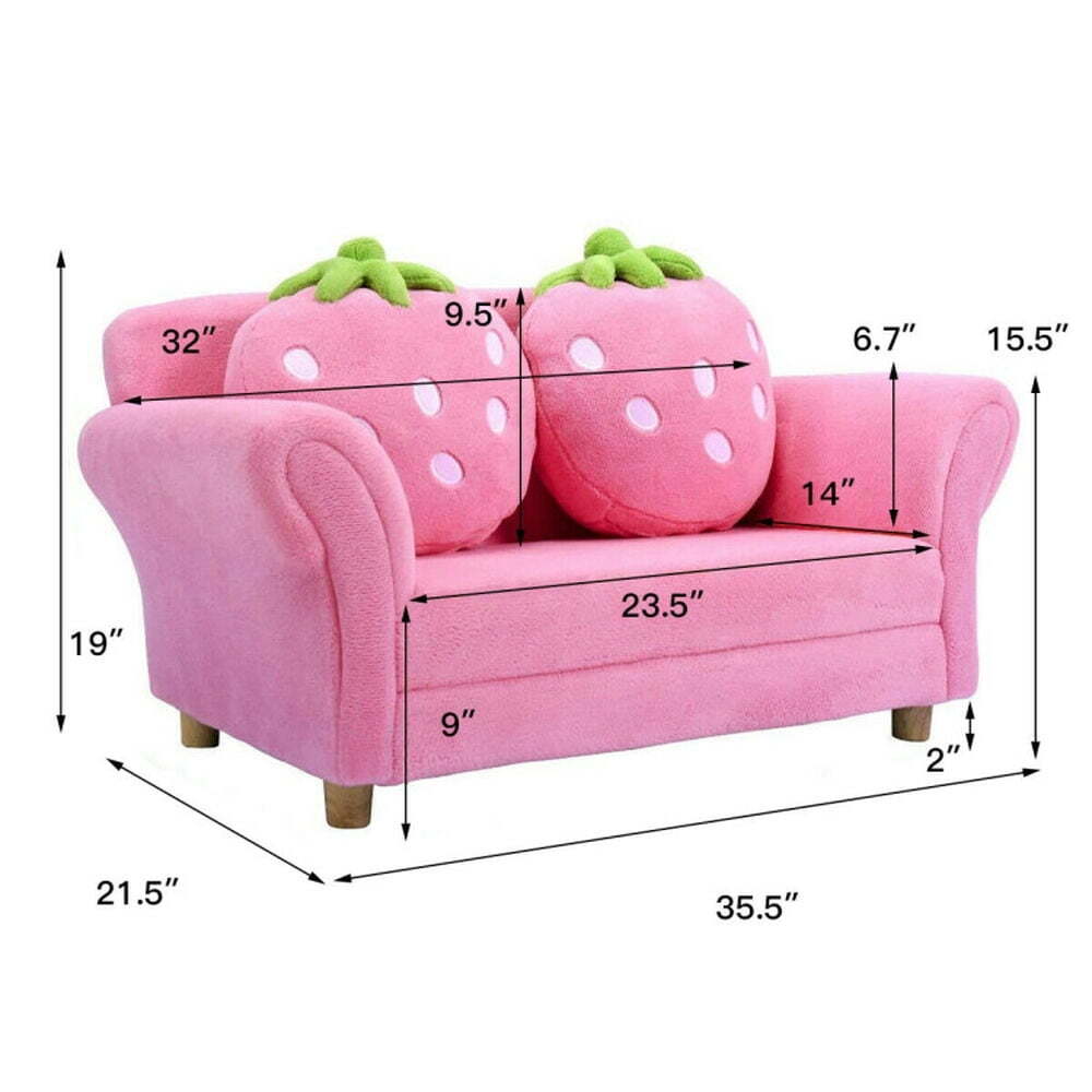 BL/PI Kids Strawberry Armrest Chair Sofa-Pink, Kids Chairs for Kids