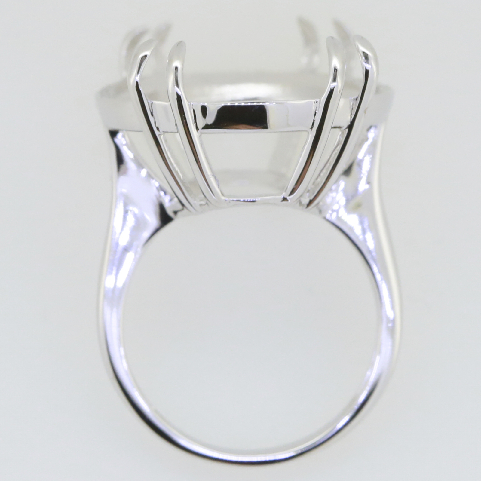 Sterling Silver Semi Mount Ring Setting Oval OV 27X21mm