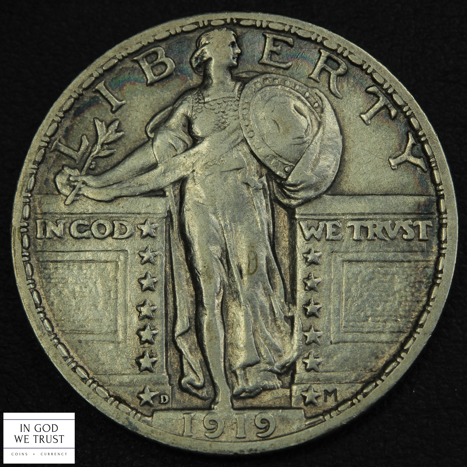 1919 D Standing Liberty Silver Quarter 25C (Bright High Grade!)