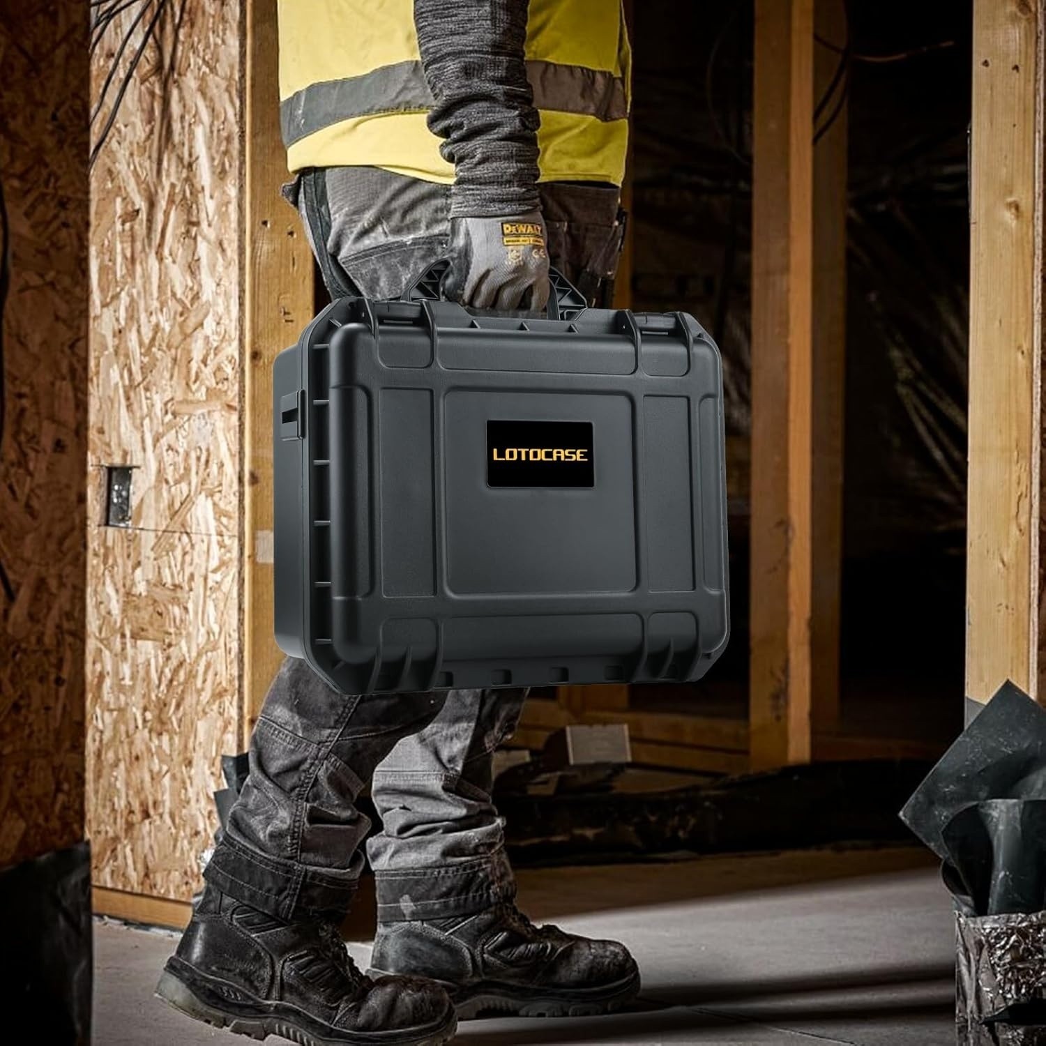 Case for Cordless Drill/Impact Driver Set, Waterproof Hard Tool Box for Dewalt