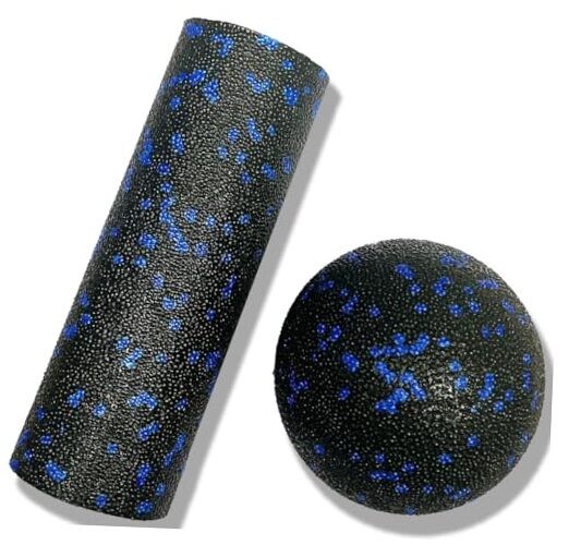 Extra Mini Foam Roller - High Density Massage Roller, Extra Small Yoga Blue