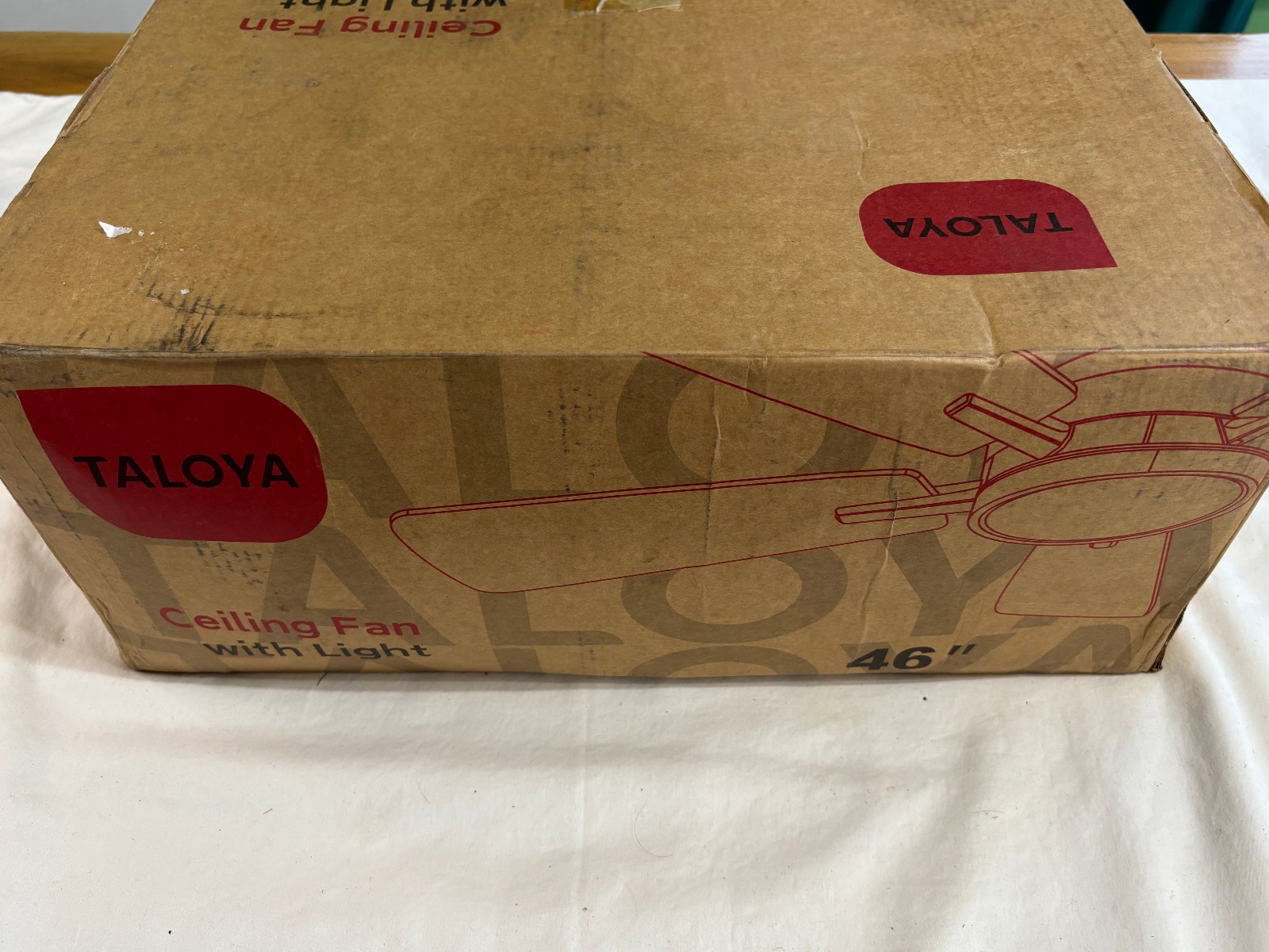 Taloya 46" Ceiling Fan With Light White Complete Open Box TLY46-WE-5D-T5
