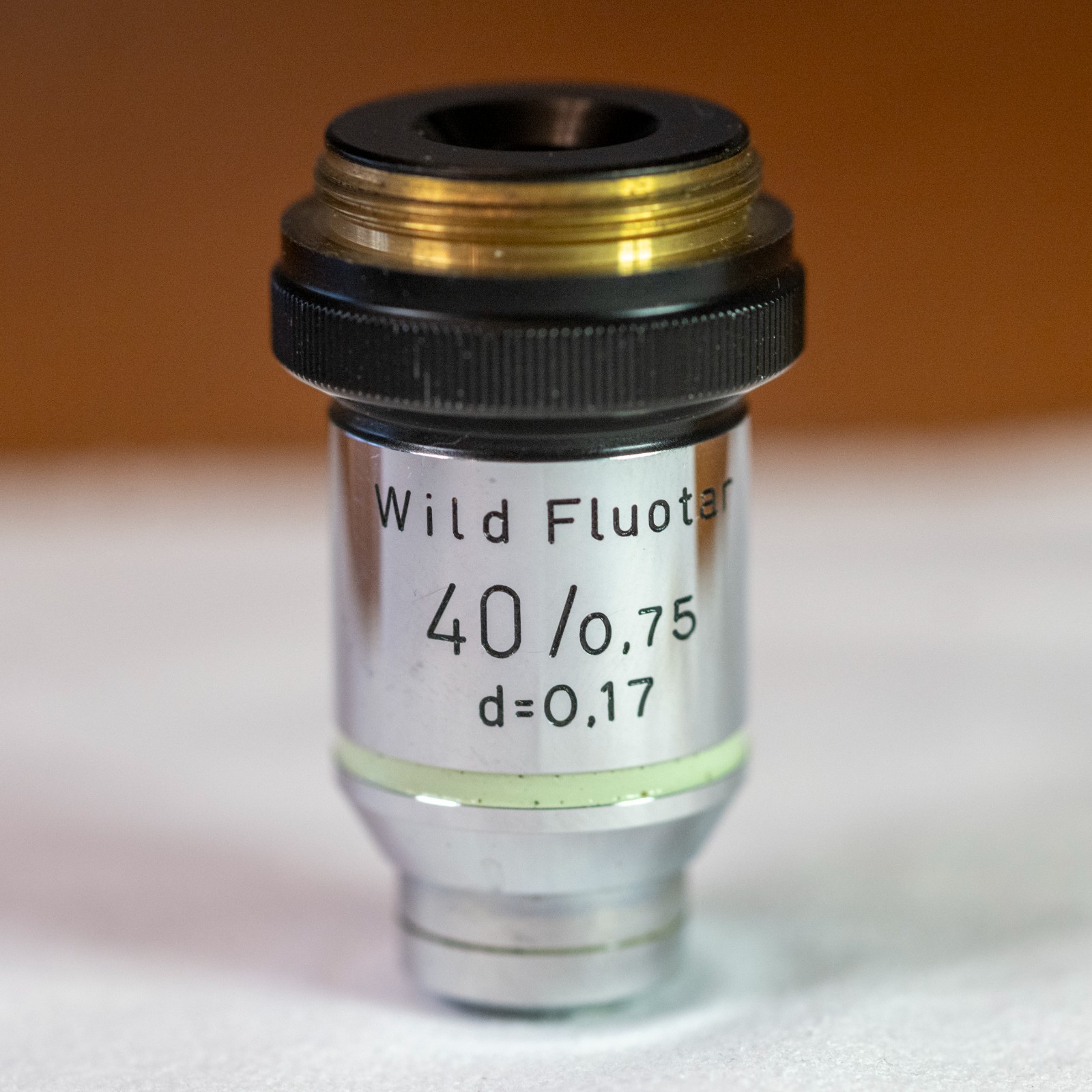 WILD HEERBRUGG SWISS FLUOTAR OBJECTIVE LENS 40X 0.75 MICROSCOPE PART