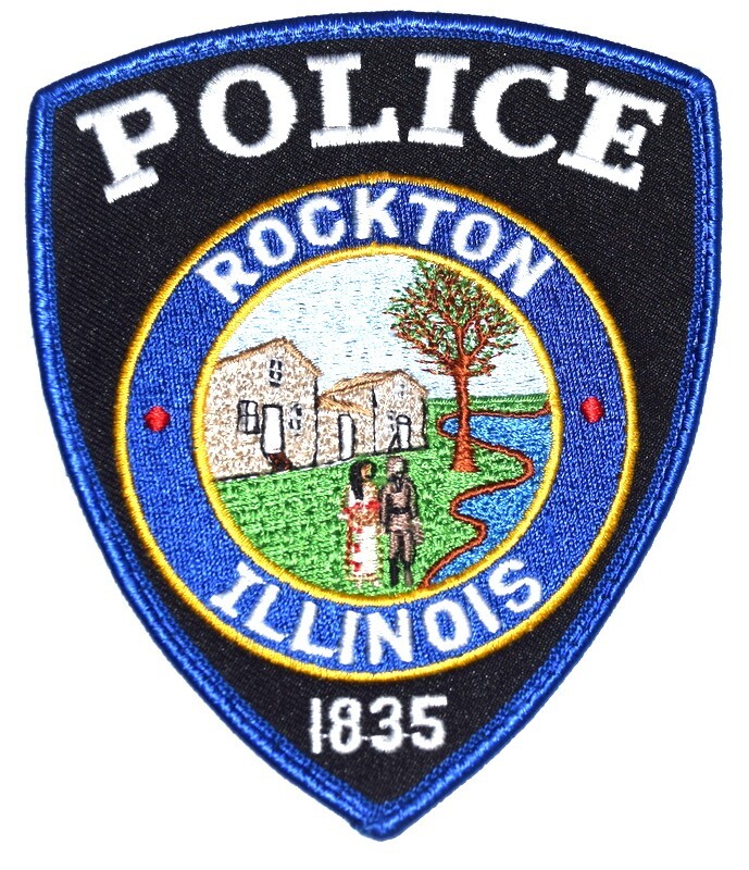 ROCKTON– POLICE -ILLINOIS Sheriff Police Patch INDIAN NATIVE AMERICAN RIVER USED