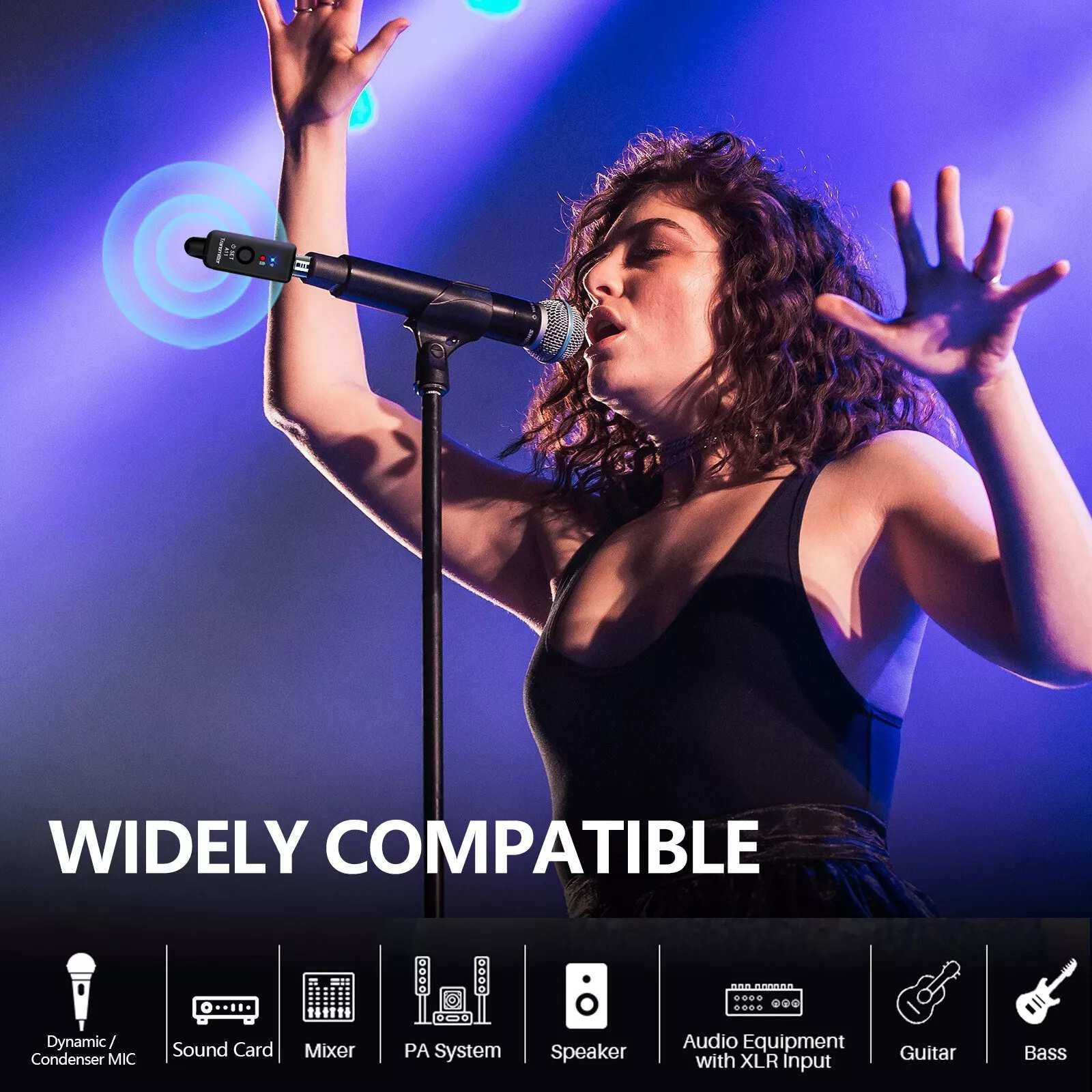 1set Wireless Microphone Transmitter&Receiver Ultra-Low Latency Transmission