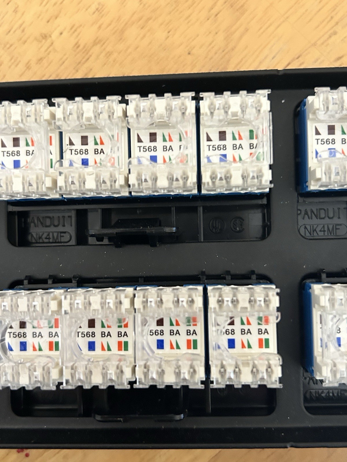 Panduit 48 Port Patch Panel Fully Loaded CAT 6 Keystone Jacks NK4MF