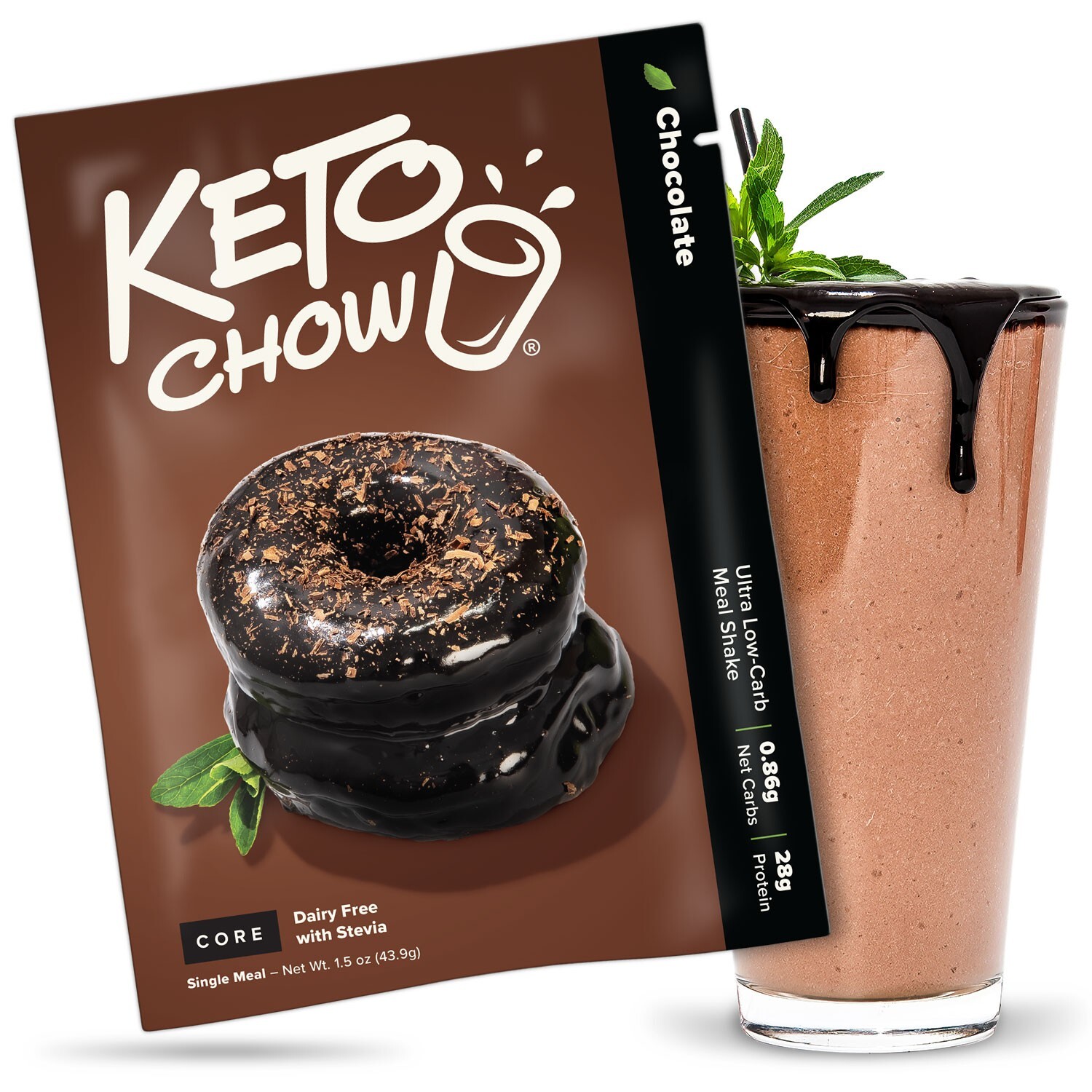 Keto Chow CORE Chocolate with Stevia Ultra Low-Carb Meal Shake