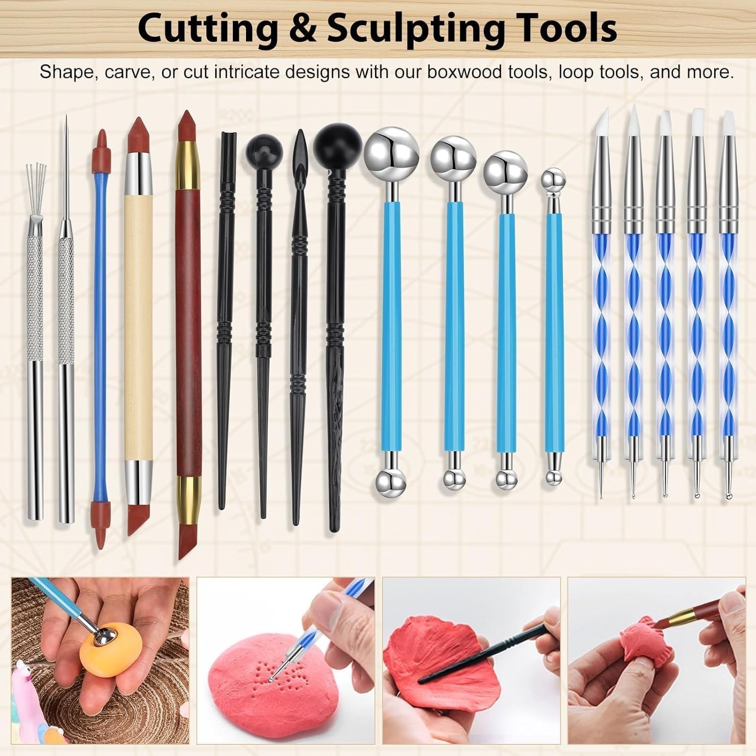 52PCS Pottery Tool Kit - Essential Clay Sculpting Tools for Creative Projects