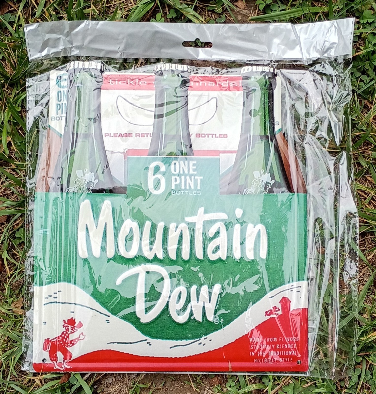 Mountain Dew 6 Pack Botle Metal Sign 11" x 13