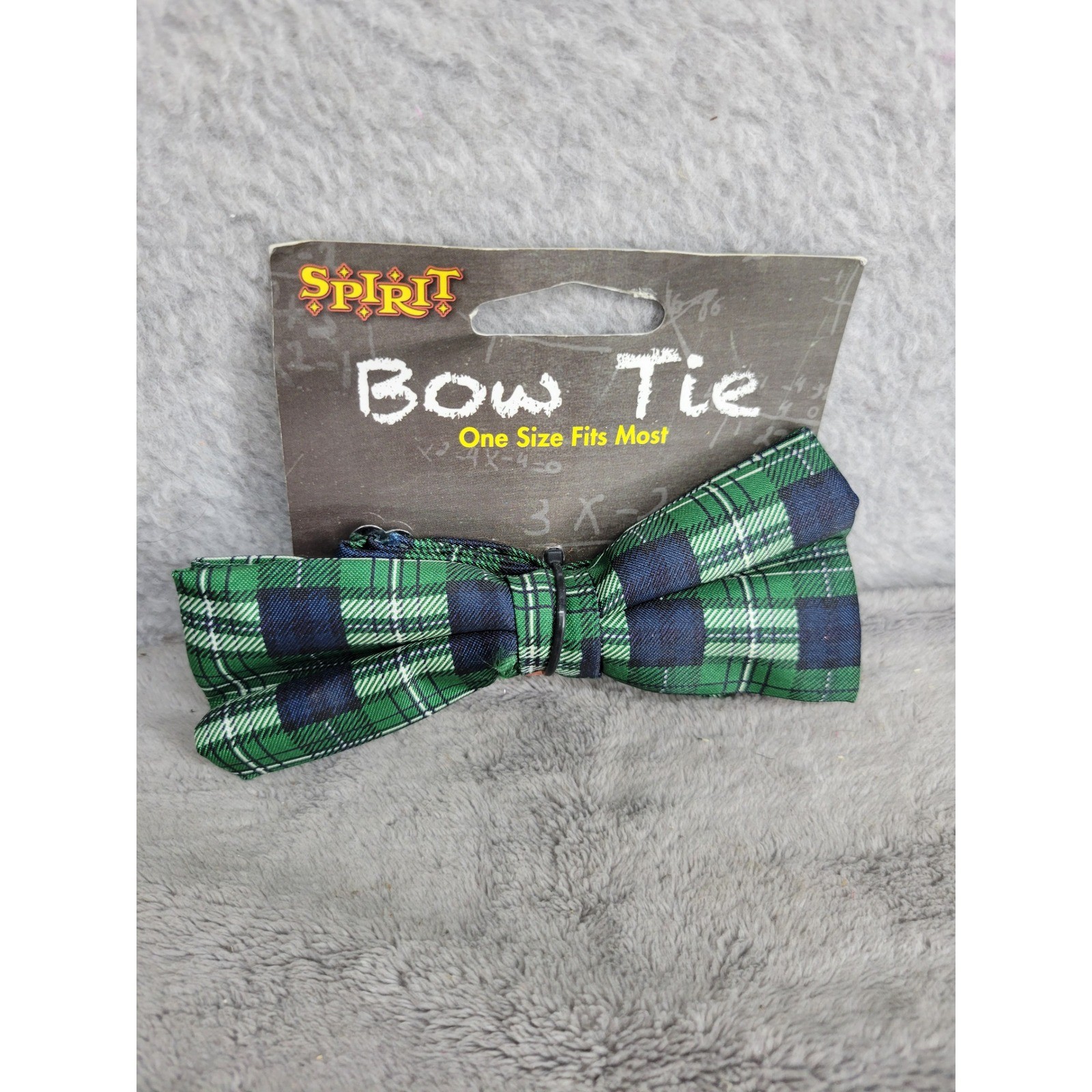 Spirit Halloween Bow Tie One Size Fits Most Plaid Green Blue Costume Accessory
