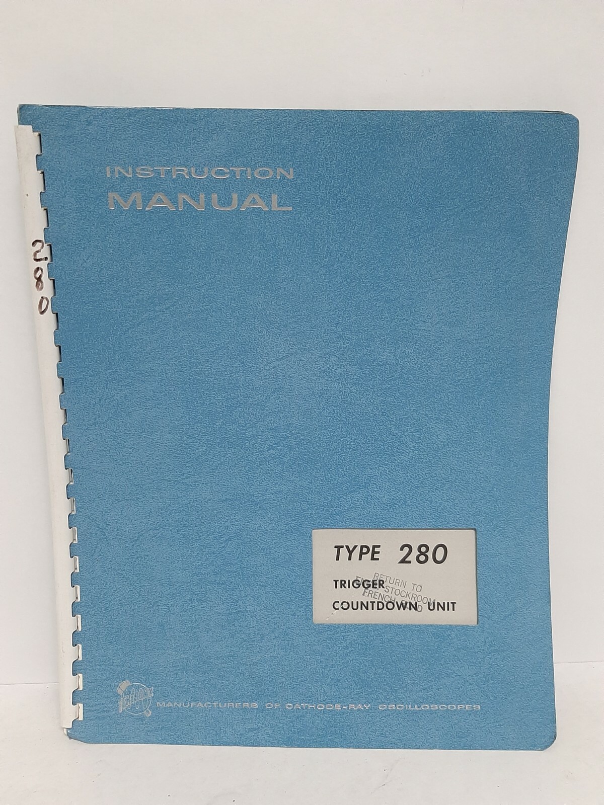 Tektronix Type 280 Countdown Unit Instruction Manual 070-350 EXC COND, ORIGINAL