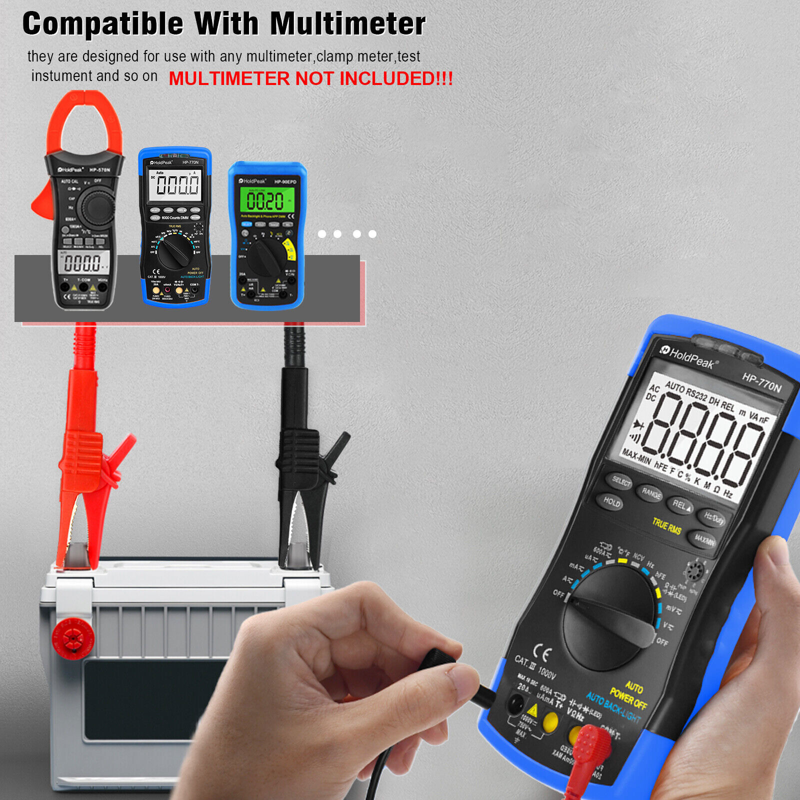 92PCS Automotive Multimeter Test Lead Kit Wire-Piercing Clip Test Probe Wire Set