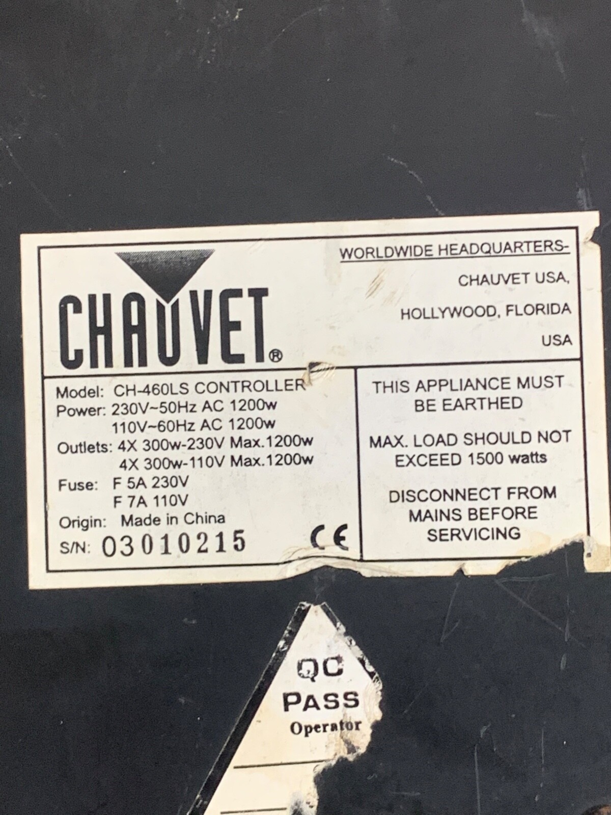 CHAUVET CH-460-LS LIGHT CONTROLLER NO FOOT PEDAL