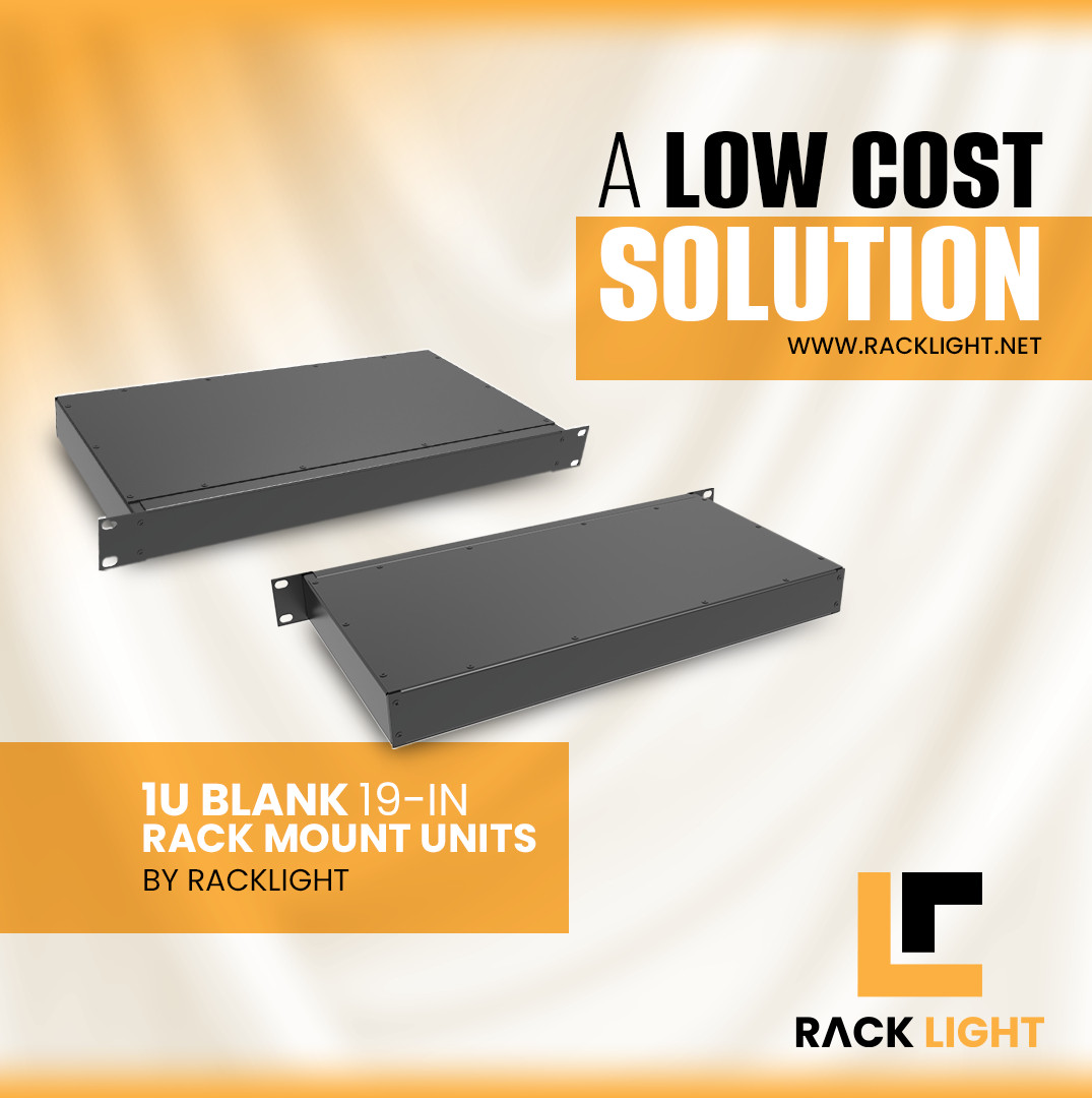 1U Blank 19" Rack Mount Unit by Racklight
