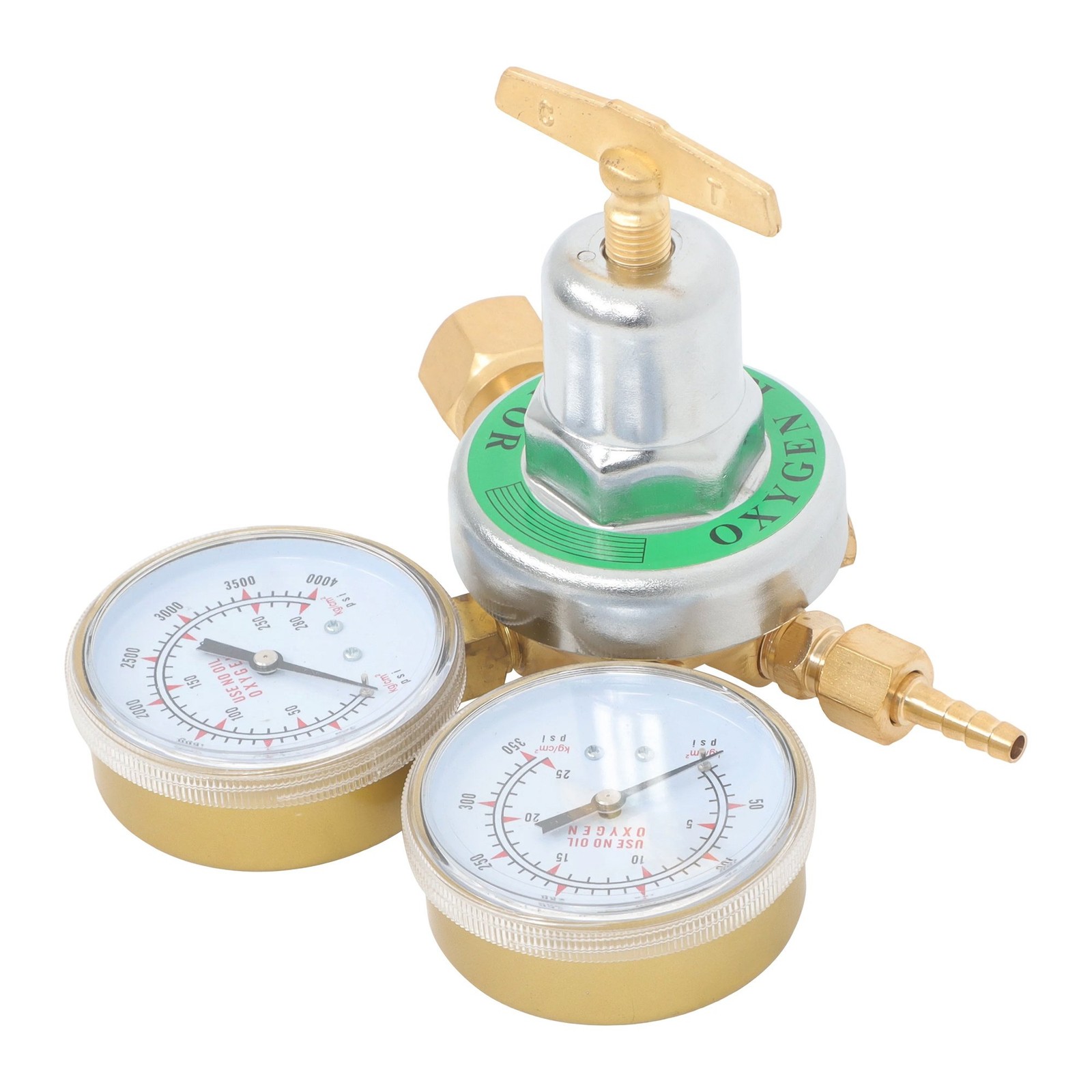 Reliable Oxygen Flow Regulator and Gauge, Brass Body, CGA 540