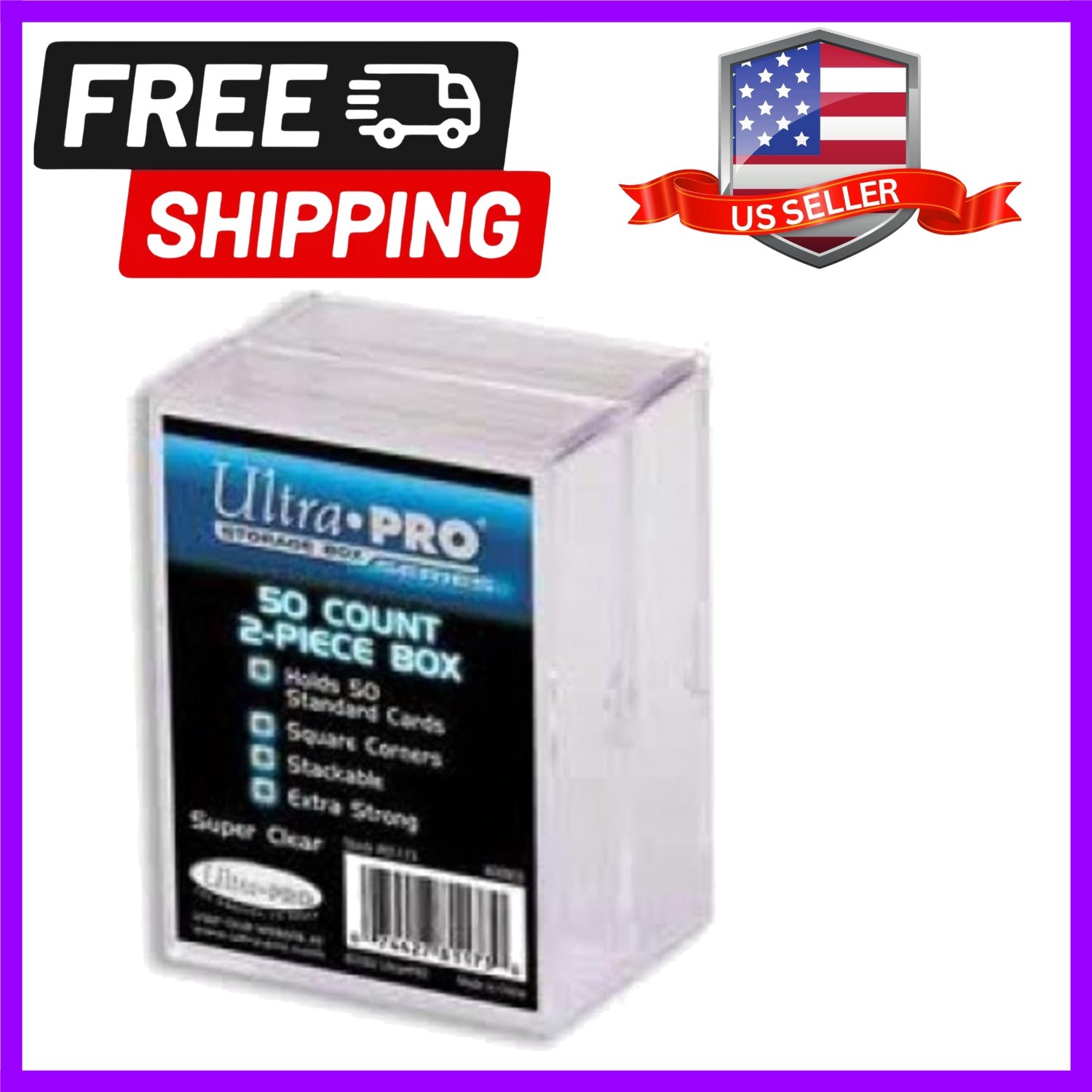 Compact 50-Count Card Case - Durable Plastic, Airtight Seal, Clear Finish