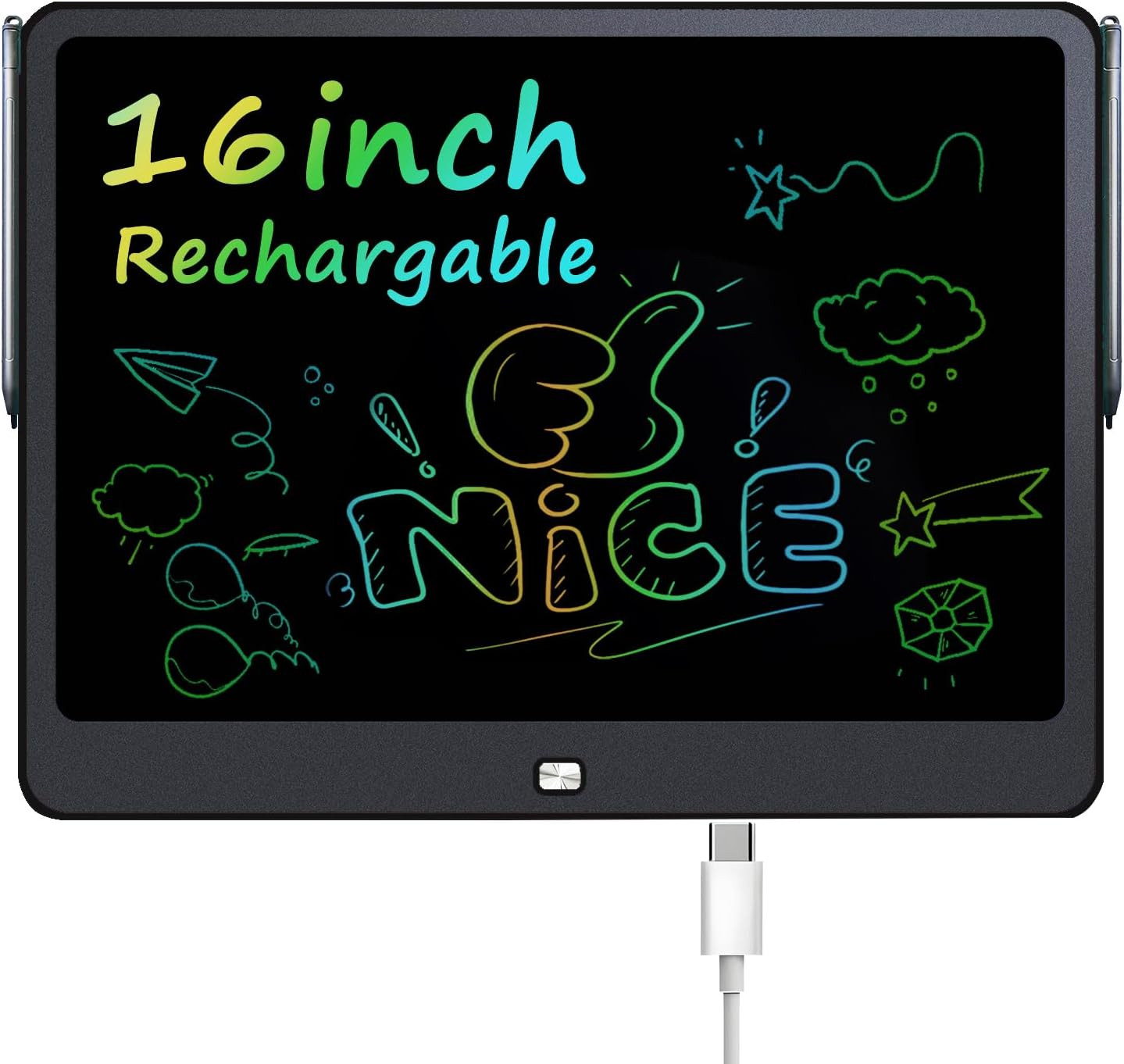 Rechargeable LCD Writing Tablet for Kids, 16 Inch Colorful Drawing Tablet, Educa