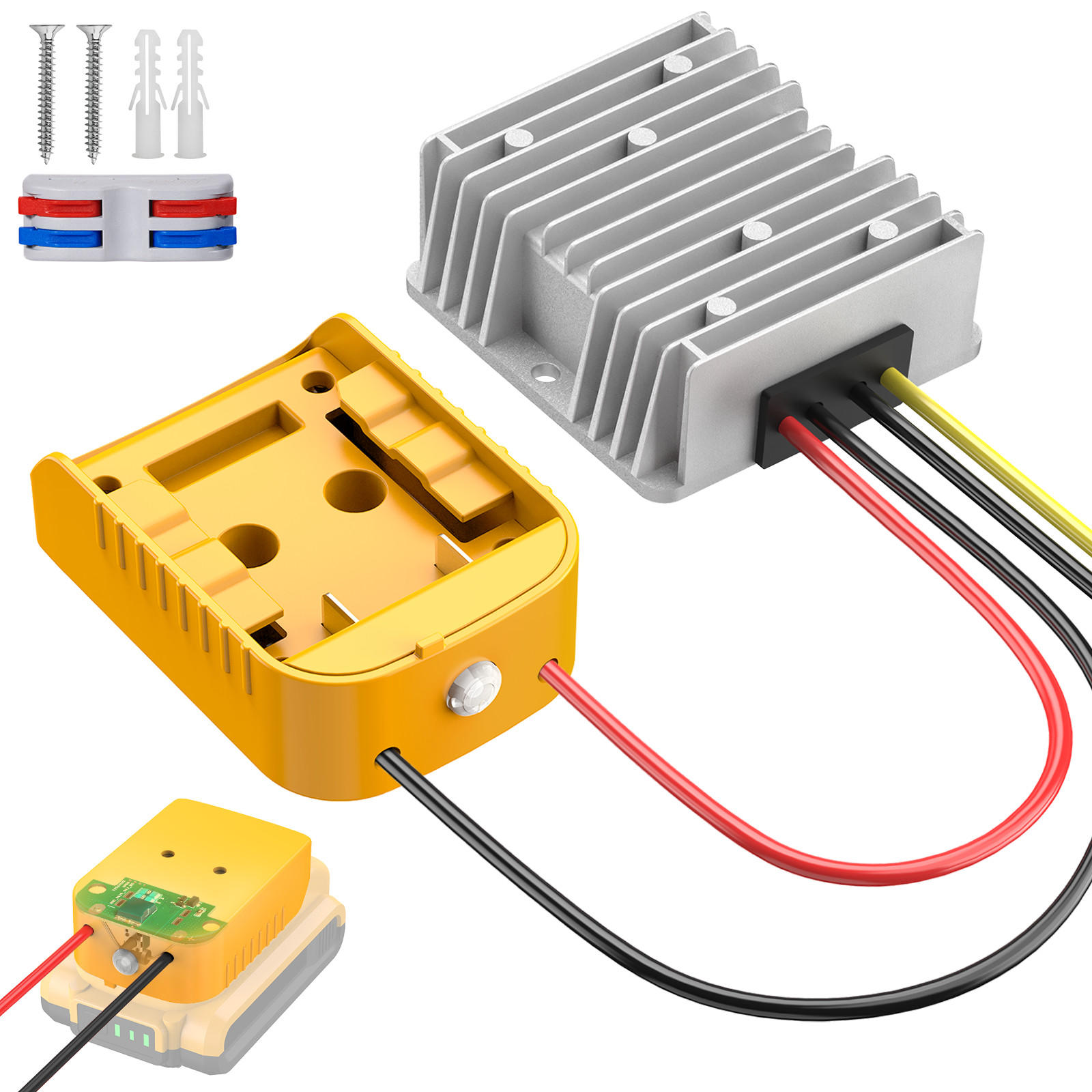 20V to 12V Step-Down Converter Compatible with  Dewalt 20V Battery Adapter