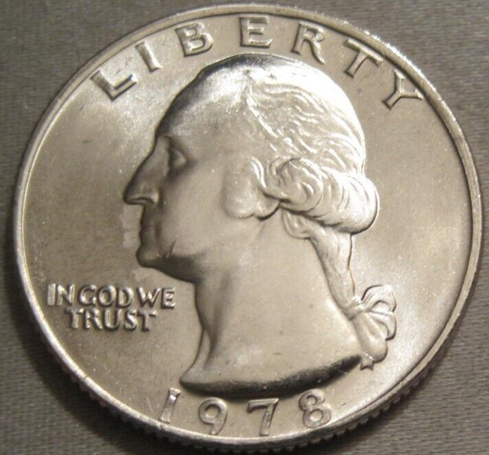 AS SHOWN -UNCIRCULATED 1978 P WASHINGTON QUARTER *** NICKEL CLAD COPPER *** 489