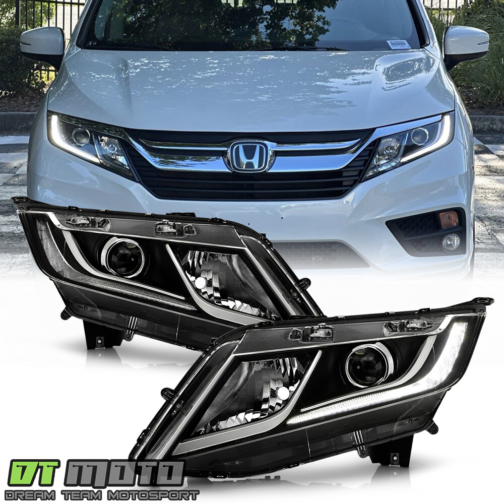 For 2018-2020 Honda Odyssey Halogen w/ LED DRL Headlights Headlamps Left+Right