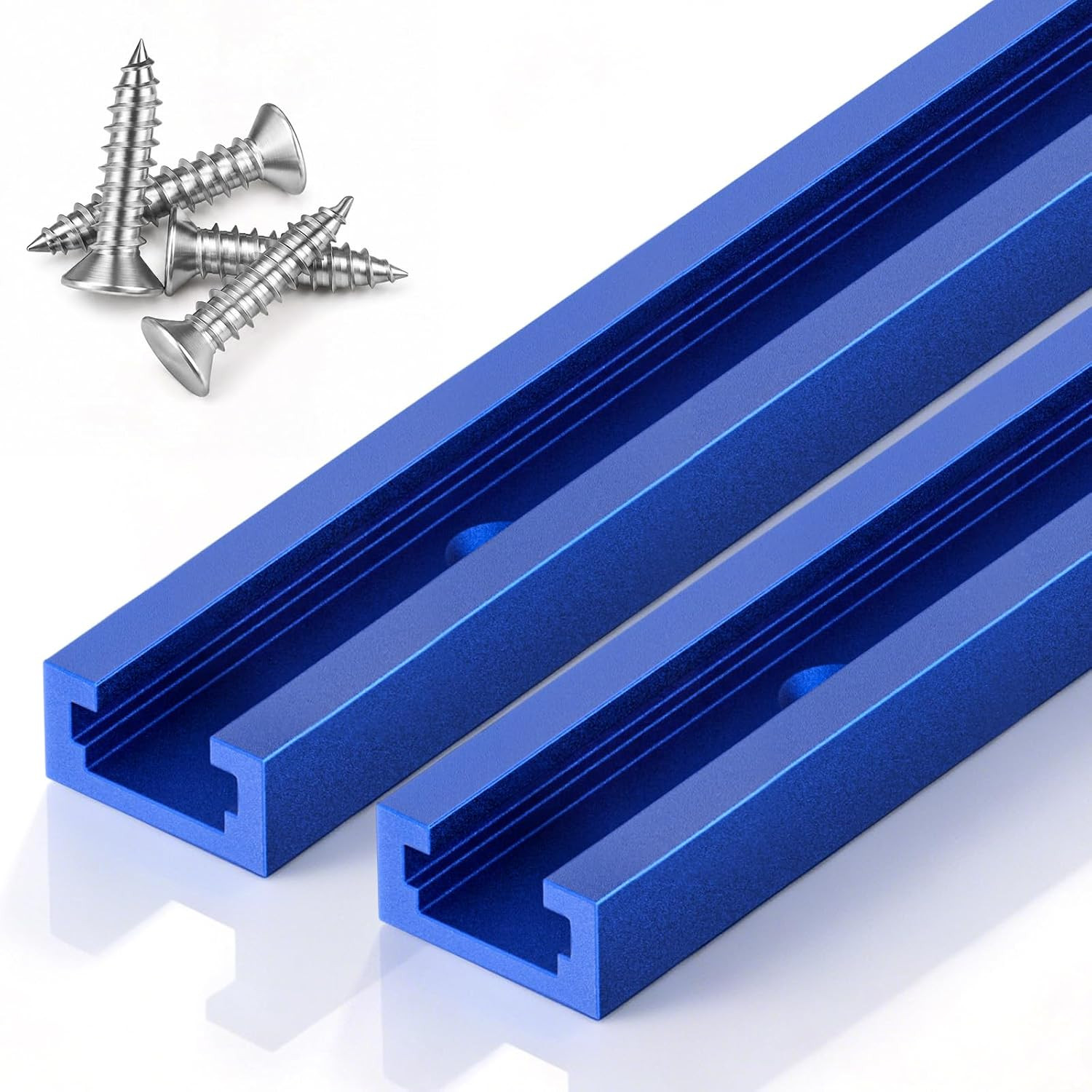 2 Pack 12 Inch Aluminum T Track for Woodworking Jigs and Fixture, Double-Cut Pro