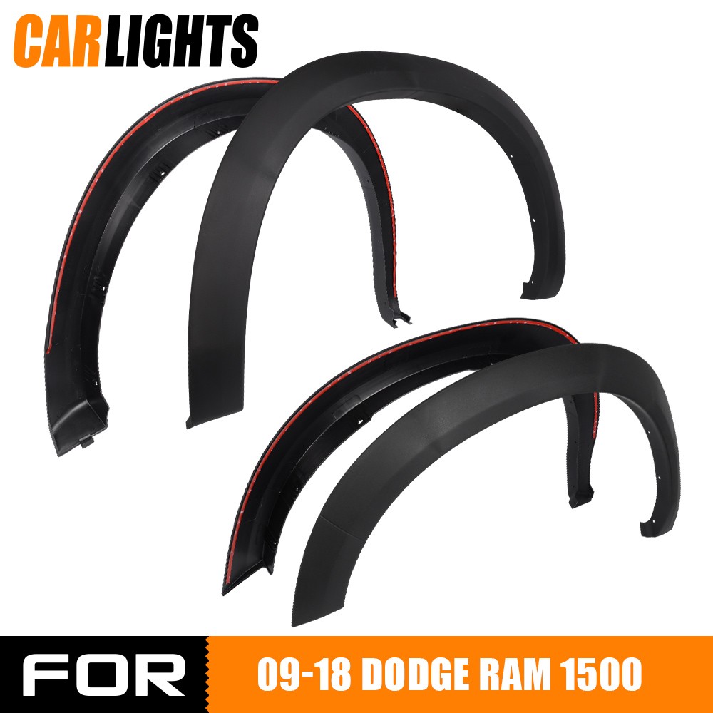 Fits 2009-2018 Dodge Ram 1500 Textured Bolt On Factory Style Fender Flares 4PCS