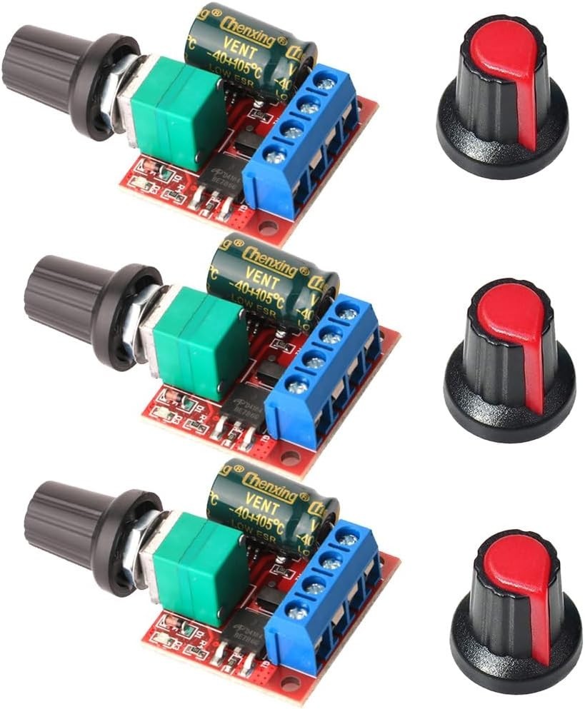 High-Performance 3PCS Mini PWM Speed Controller Set - 20kHz Frequency, LED Edge
