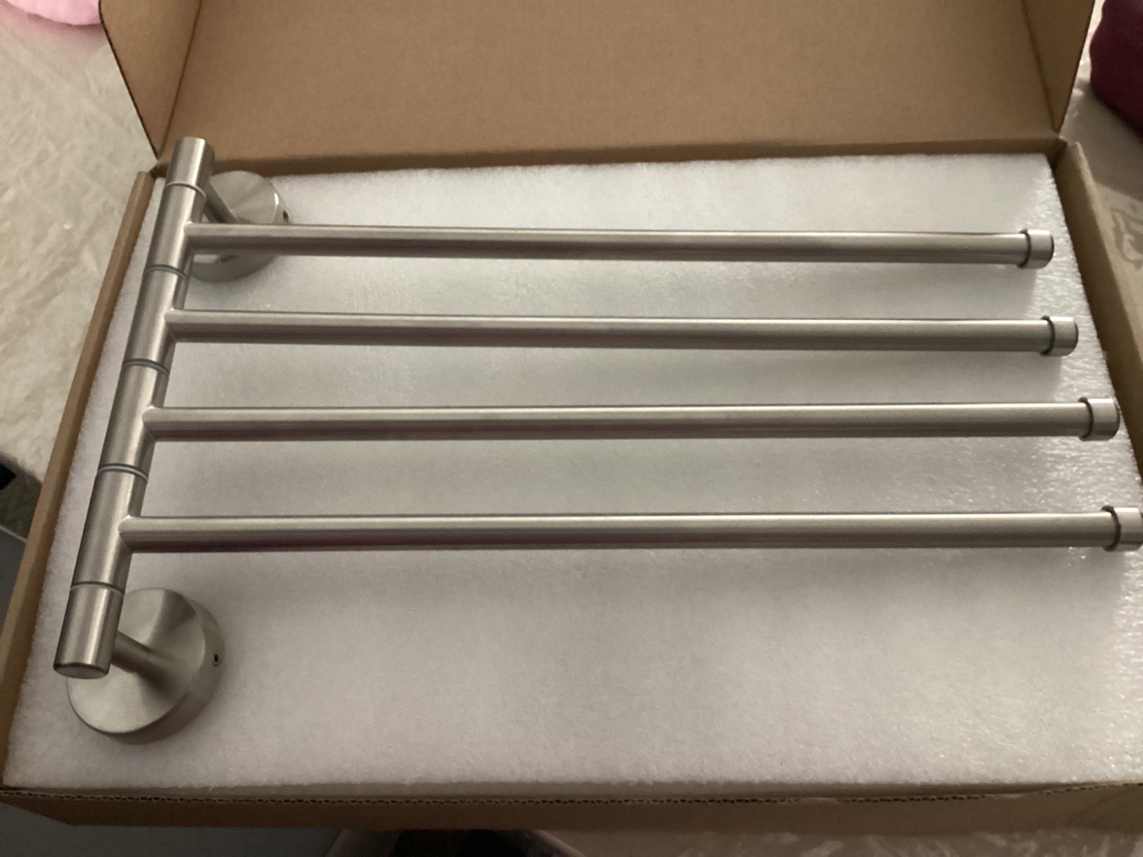 BGL Swivel Towel Bar Stainless Steel Brushed Nickel, Swing out 4 Bar