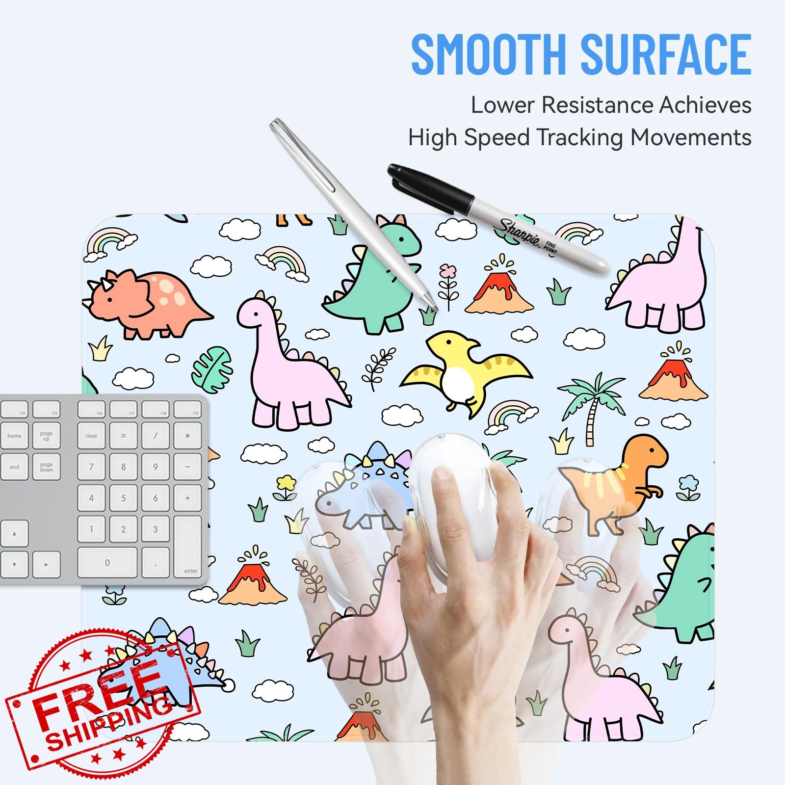 Stanoha Blue Dino Mousepad