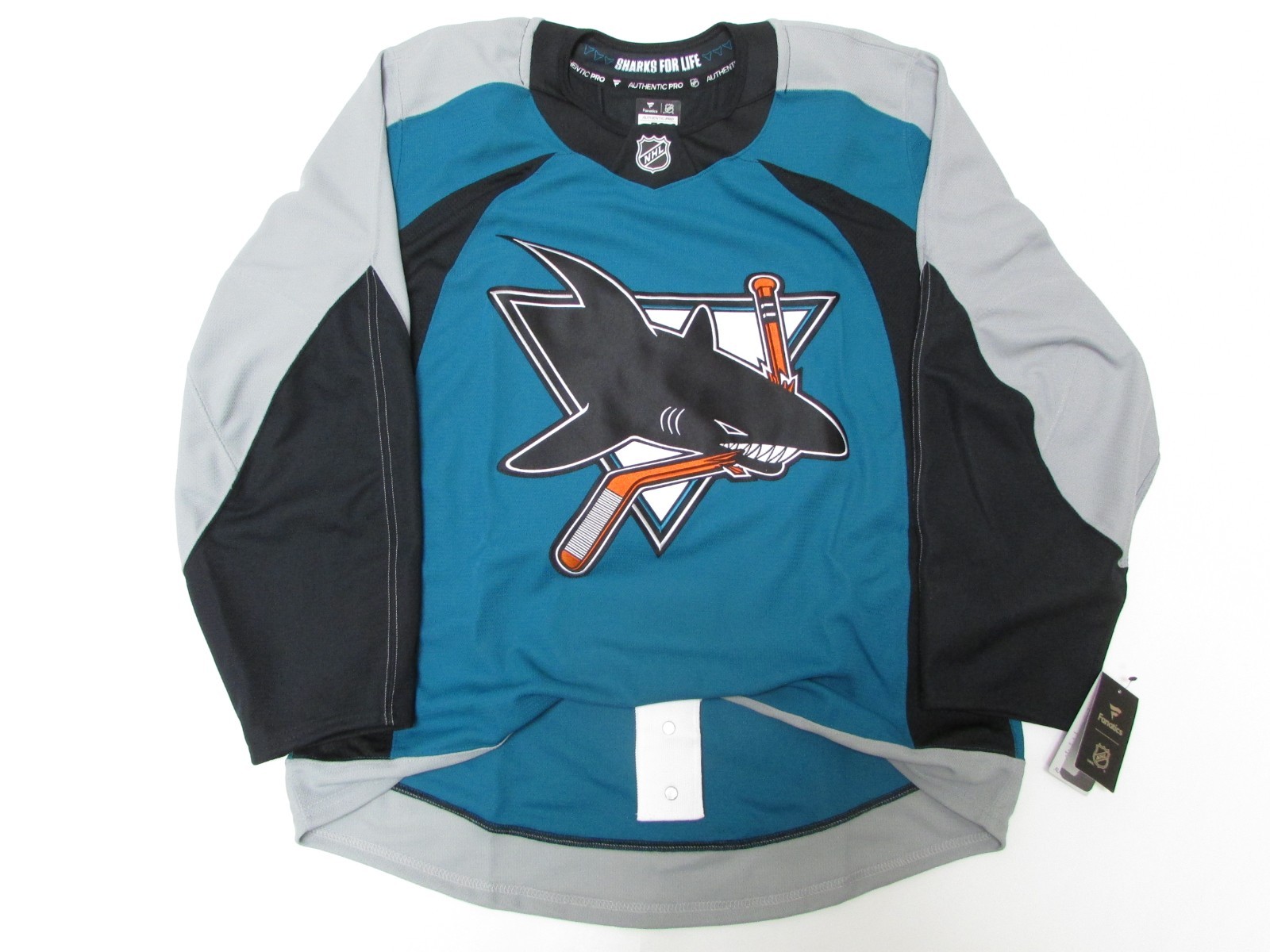 SAN JOSE SHARKS HERITAGE 2.0 FANATICS AUTHENTIC PRO HOCKEY JERSEY