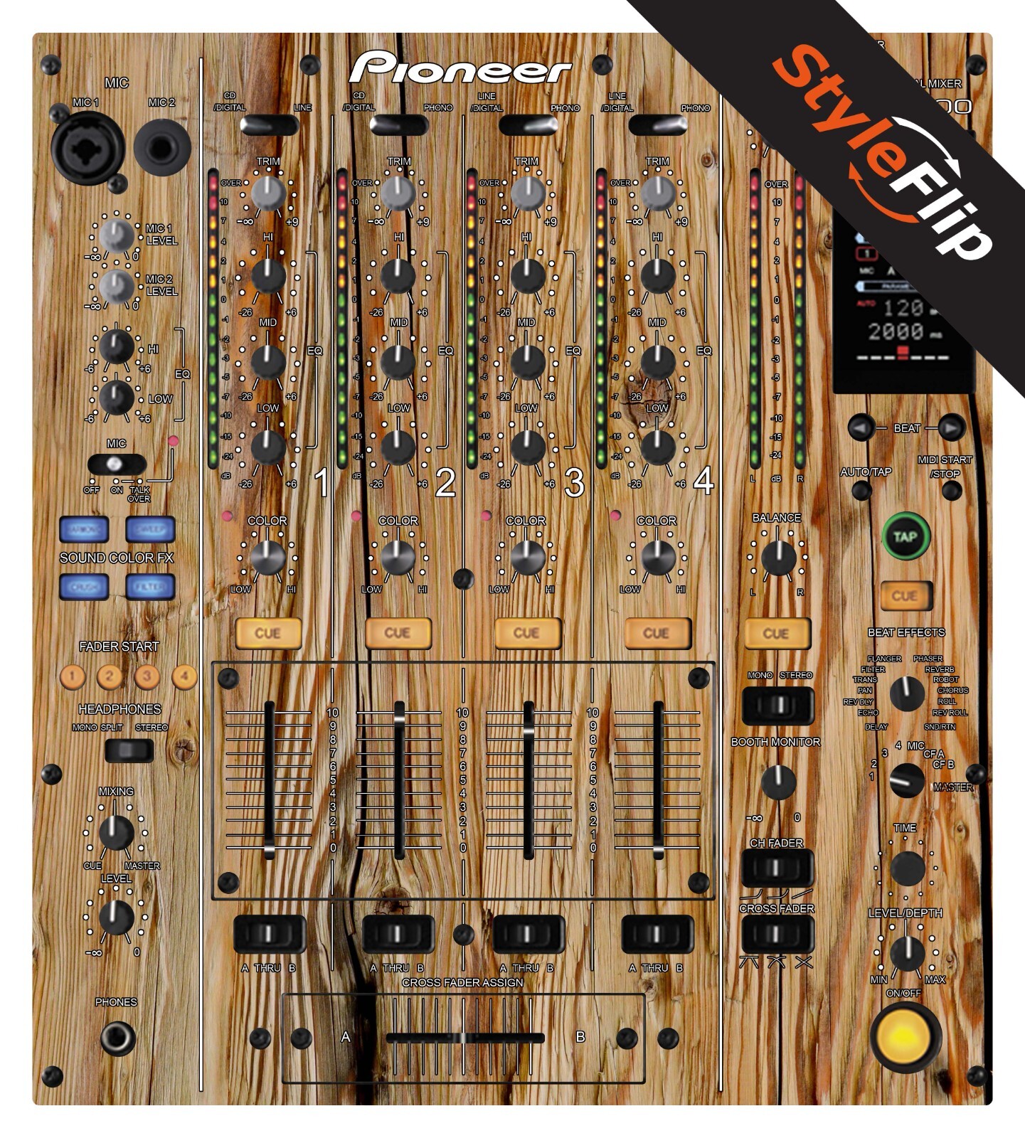 Pioneer DJM-800 | Wood 4 | Protective Decal | StyleFlip Skins