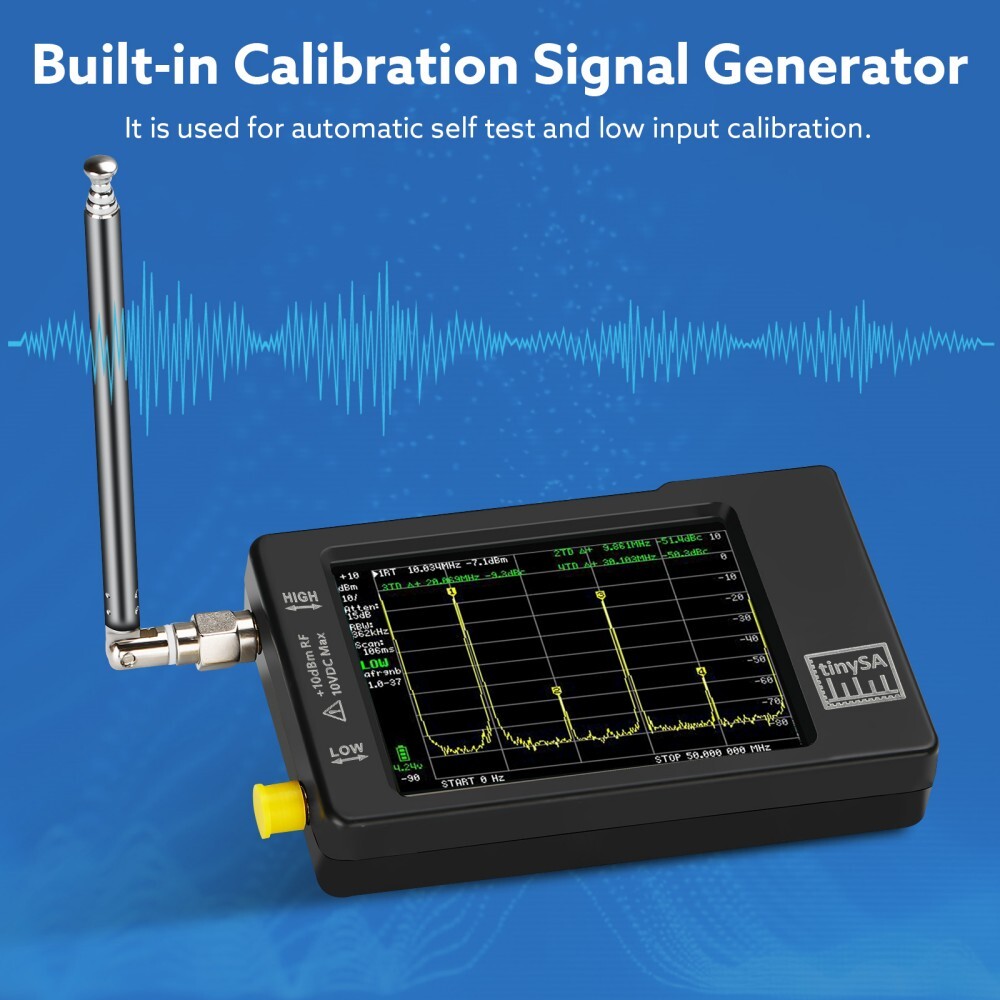 Tiny Spectrum Analyzer TinySA 100kHz-960MHz 2.8" Portable Frequency Analyzer