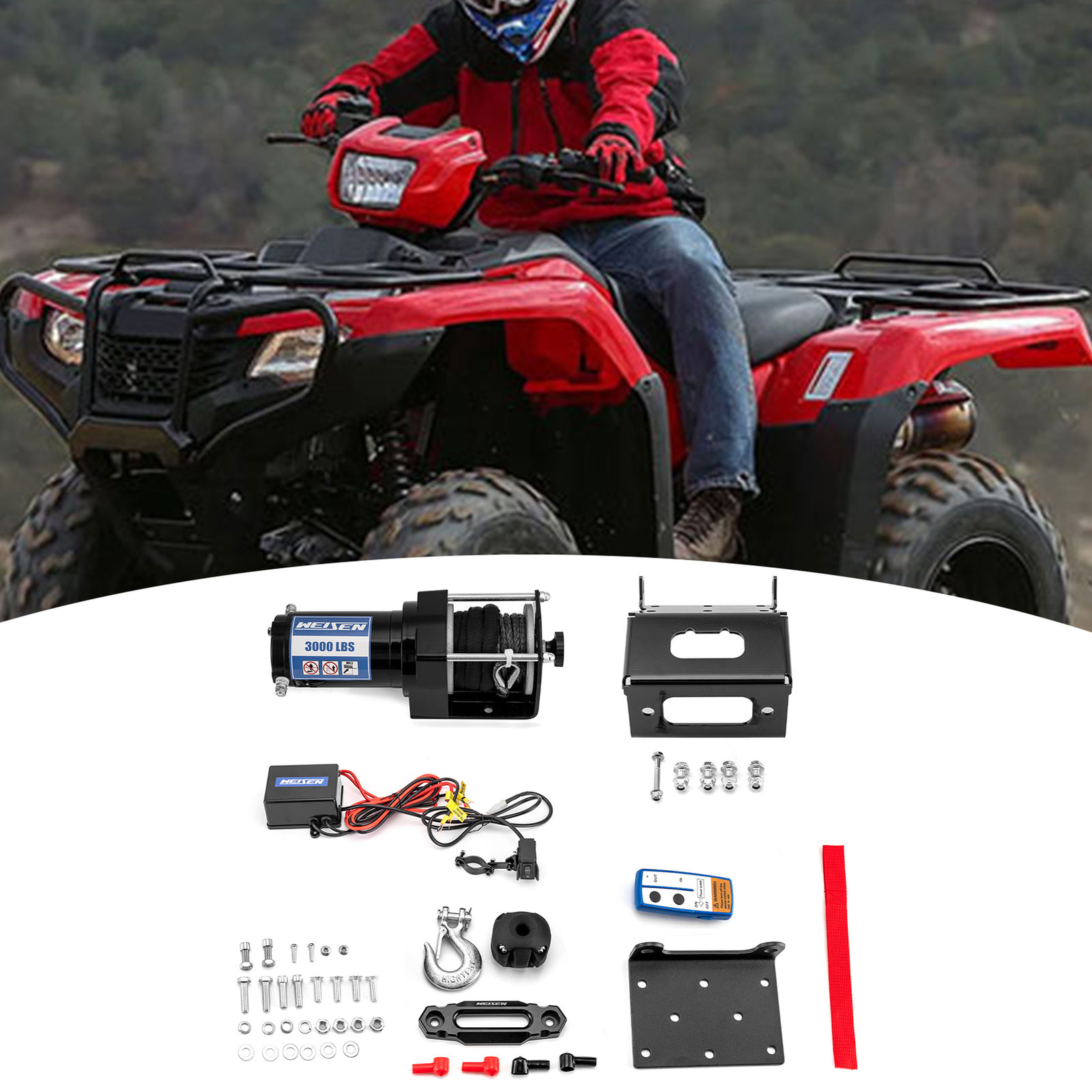 Electric Winch Mount 2014-2026 For Honda Foreman Rubicon TRX500 TRX520 3000 LBS
