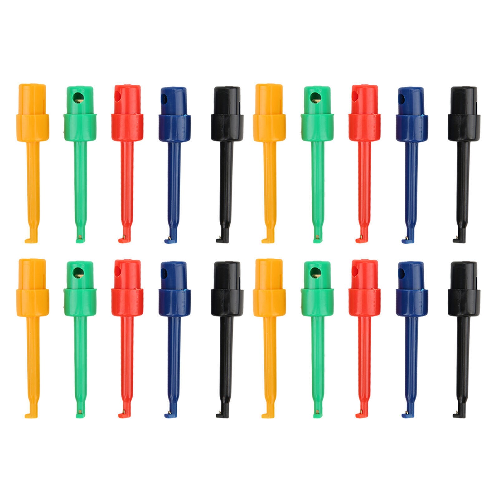 20Pcs Large Test Hook Clip Grabber Test Probe for Electronic Testing Multimeter