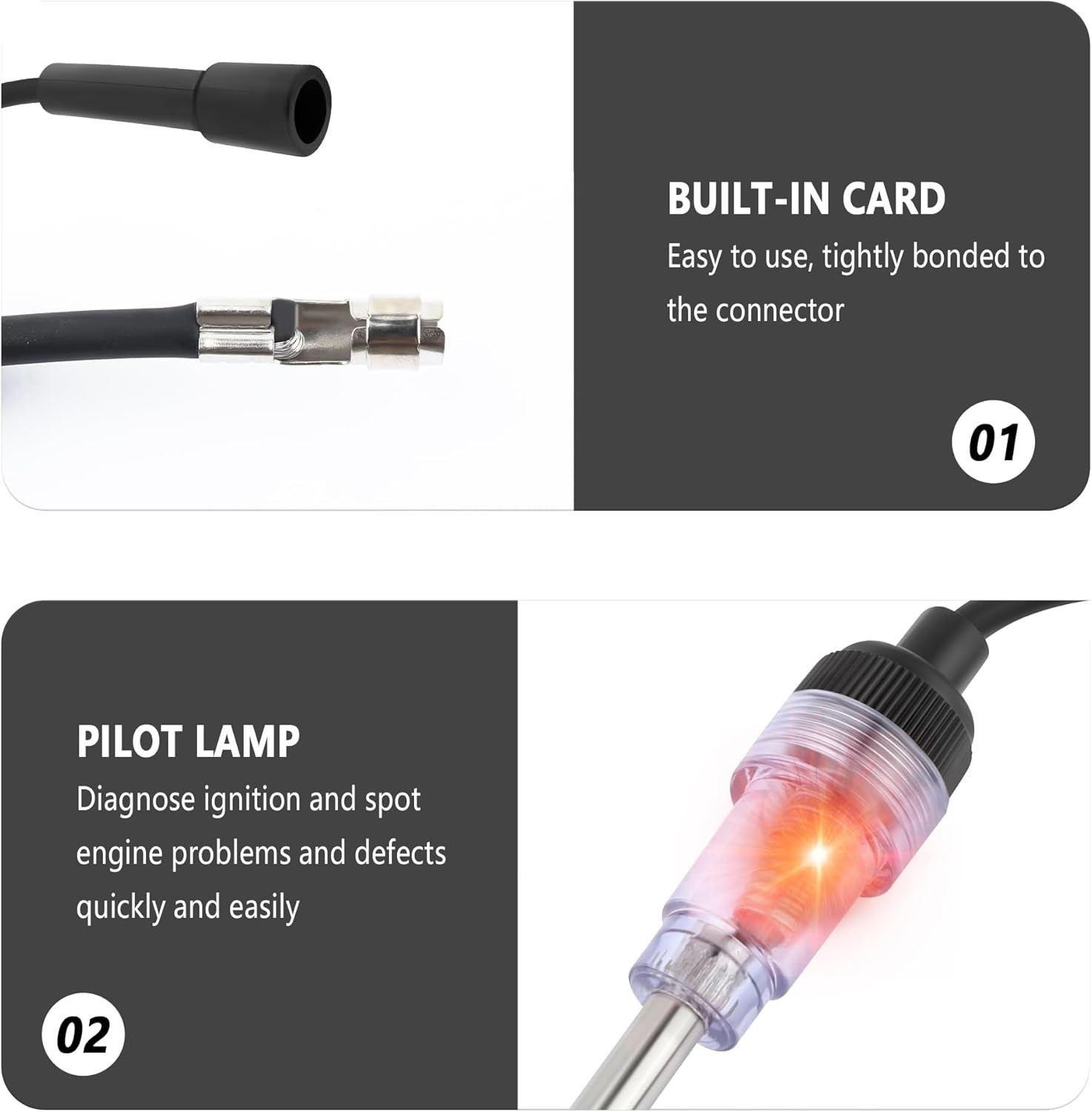 Spark Plug Tester with Indicator Lights,Spark Tester Small Engine for Check Igni
