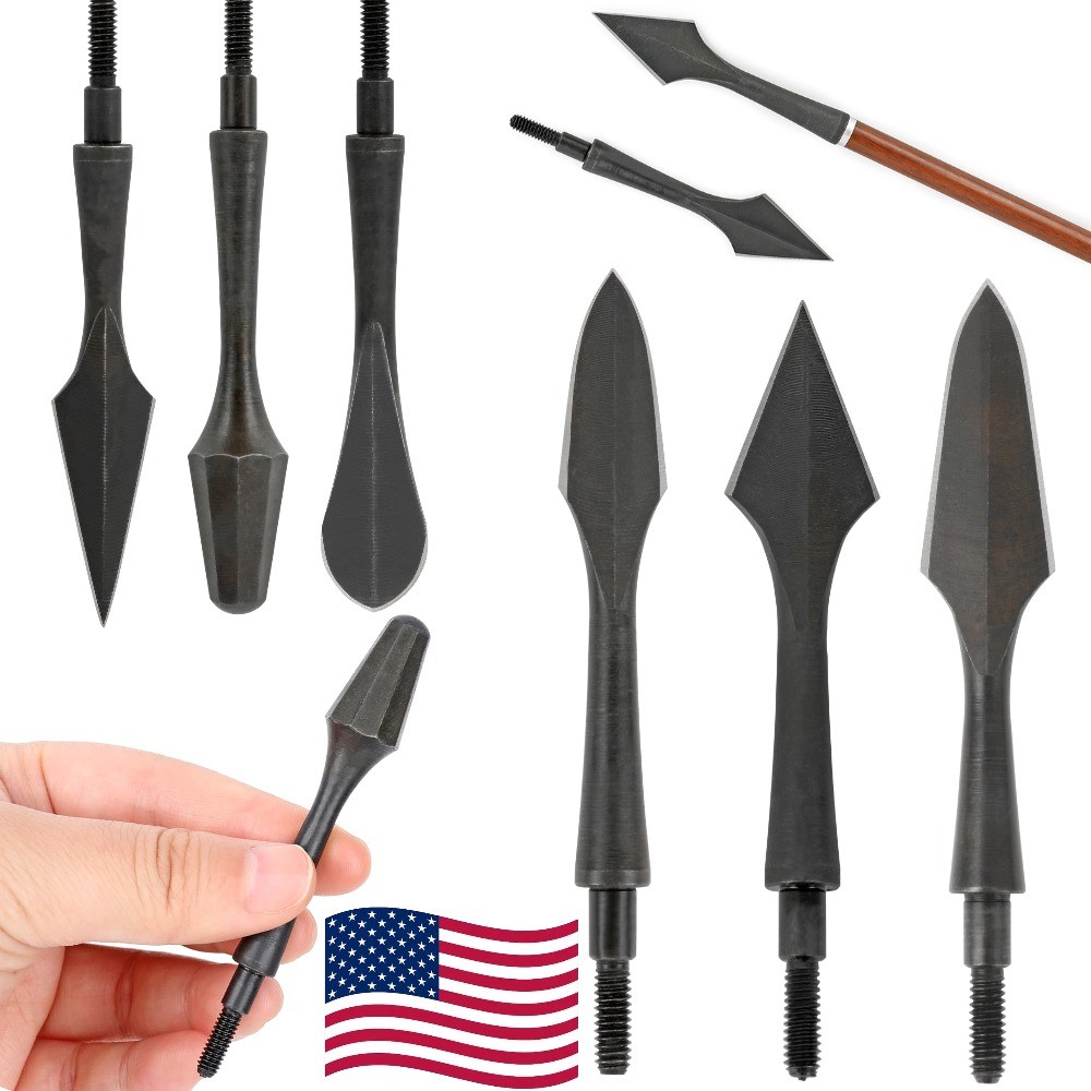 6X Archery Arrowsheads Hunting Broadheads Traditional Arrow Points Tips Shooting