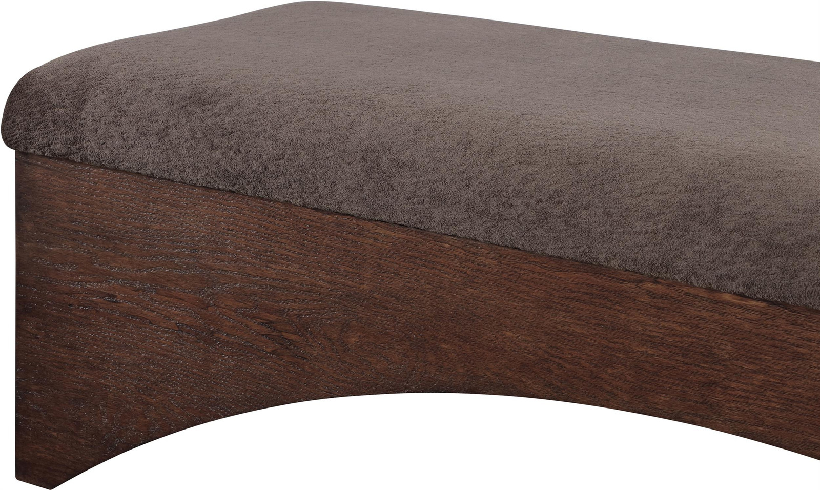 Meridian Furniture Lawson Brown Velour Fur Fabric Bench