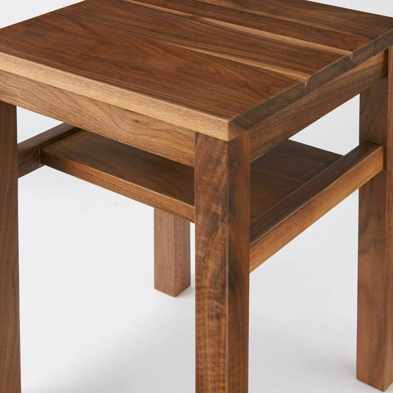 MUJI Solid material Side table Bench, board seat, walnut material W37xD37xH44cm