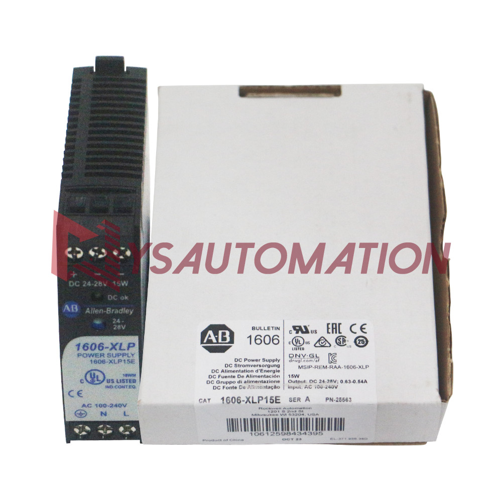NEW Allen Bradley 1606-XLP15E Power Supply 100-240v-ac 0.54-0.63a 24-48v-dc 15w