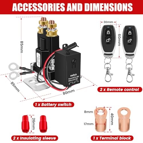 Battery Disconnect Switch 12V Remote Battery Kill Switch Anti 500A Upgrade