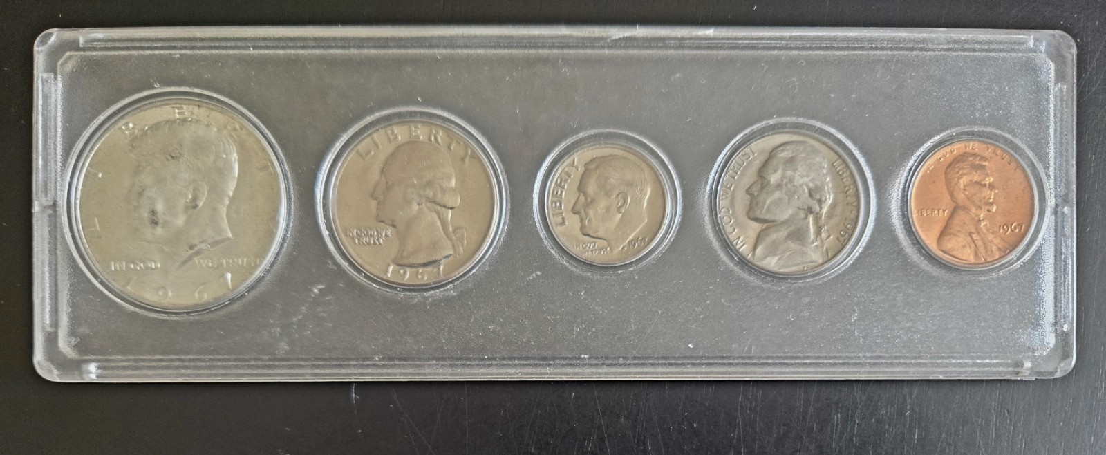 1967 Birth Year Coin Set 5 Coin Lot 40% Silver Kennedy Half Dollar Uncirculated